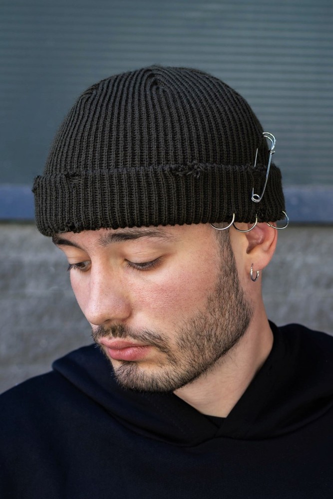 Рвана шапка біні Without destroyed хаки, фото №1 Рвана шапка біні Without destroyed хаки, фото №1