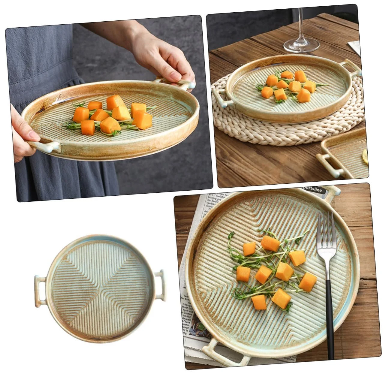 Форма для запікання VALICLUD Керамічна квадратна з двома ручками для стейка та риби термостійка Retro, фото №9 Форма для запікання VALICLUD Керамічна квадратна з двома ручками для стейка та риби термостійка Retro, фото №9