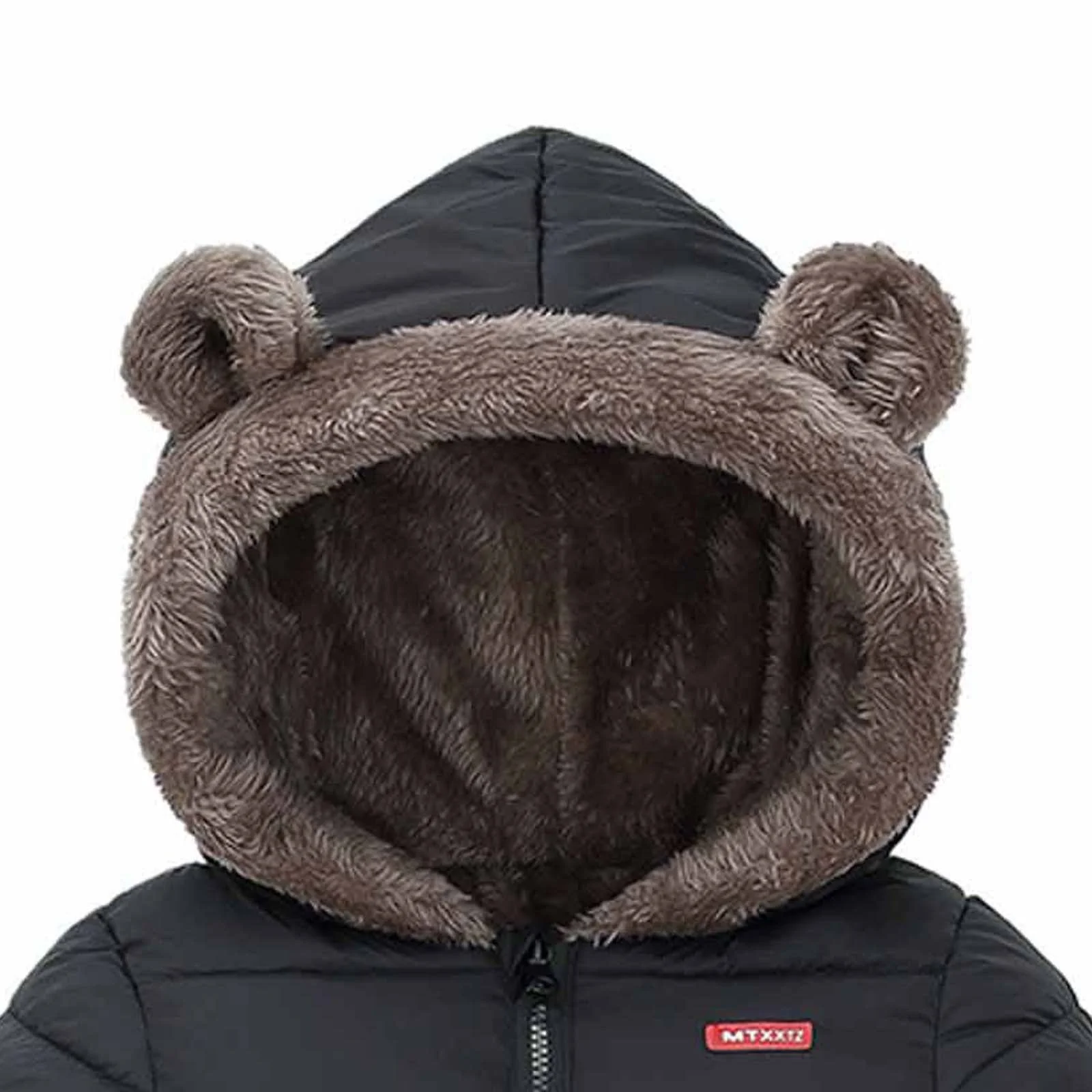 Куртка для малюків хлопчиків зимова однотонна з капюшоном тепла, фото №4