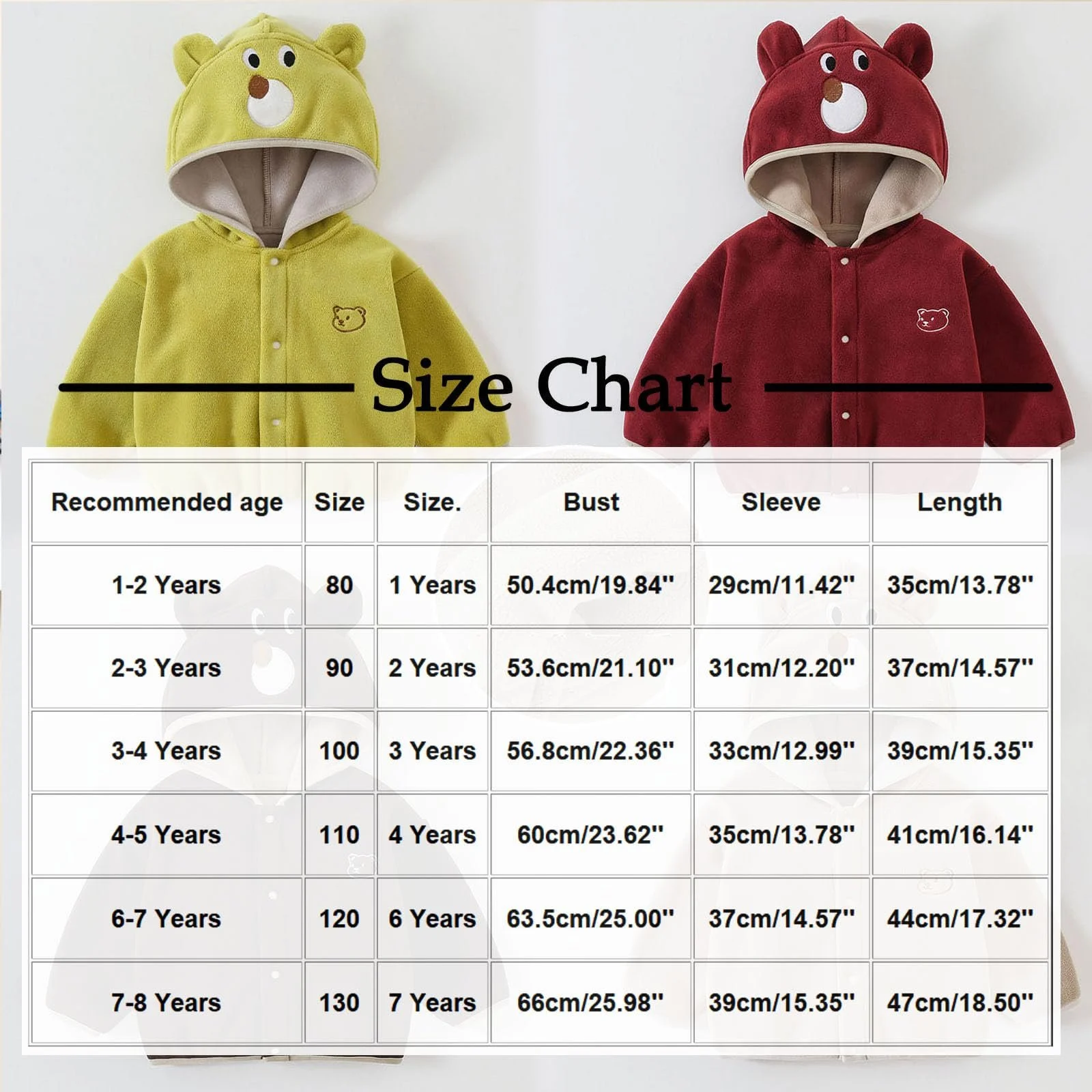 Куртка з ведмежої вовни NZYIHAO для дівчаток з капюшоном, фото №6