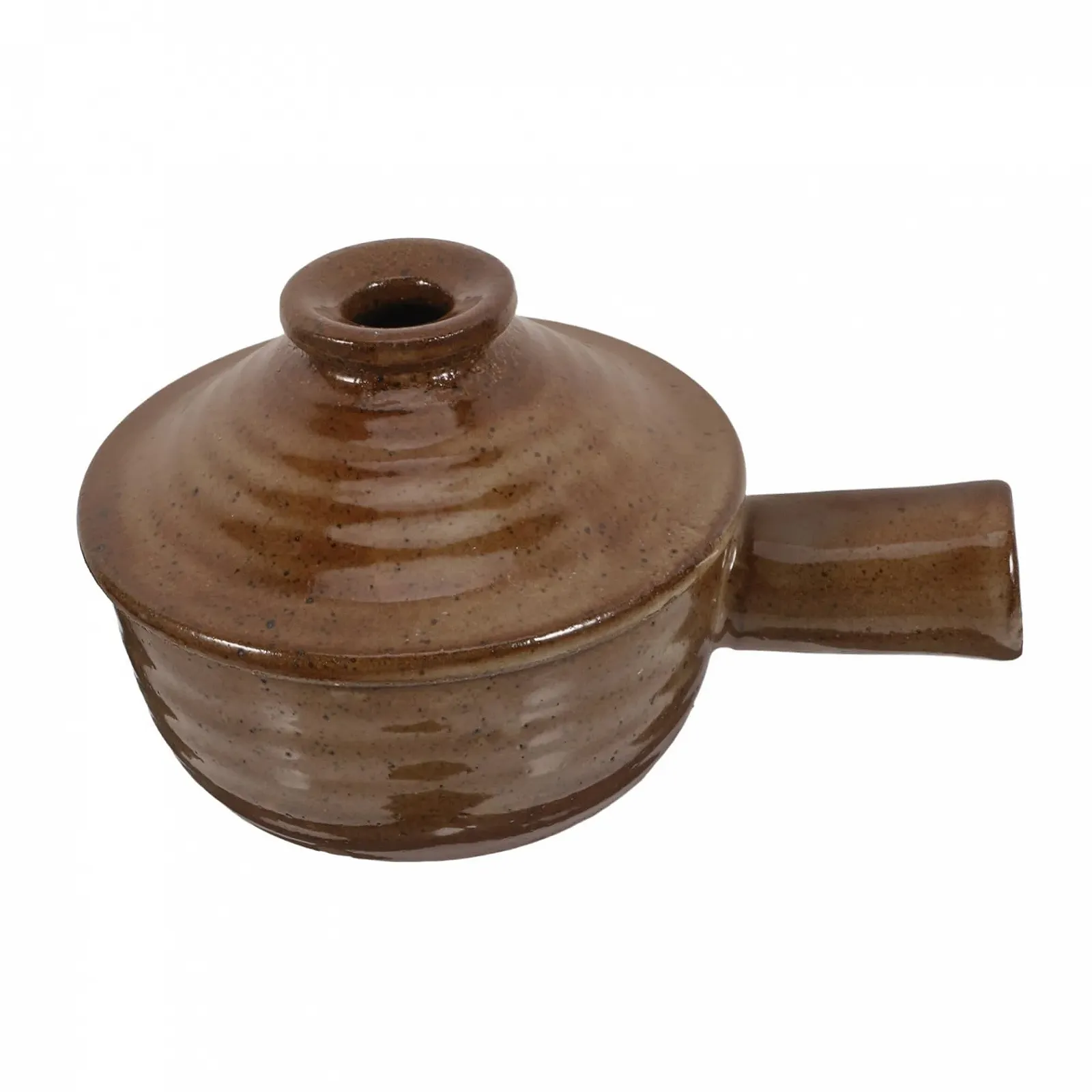 Горшок для тушения керамический с крышкой и ручкой термостойкий, фото №1