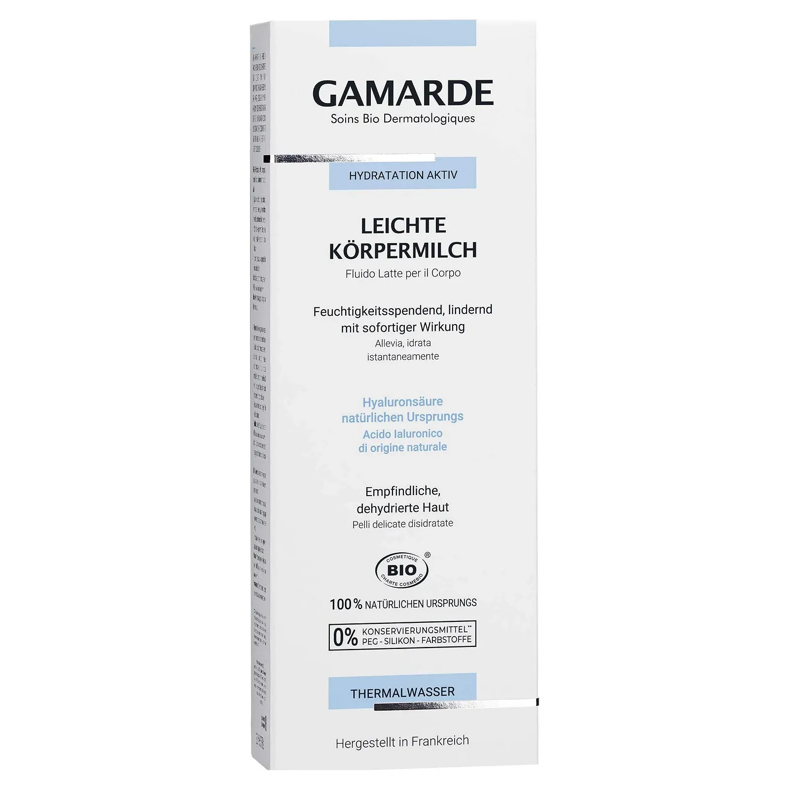 Молочко для тіла GAMARDE Organic Cosmetics Легке з гіалуроновою кислотою, алое вера, аргановою олією 200 мл, фото №1