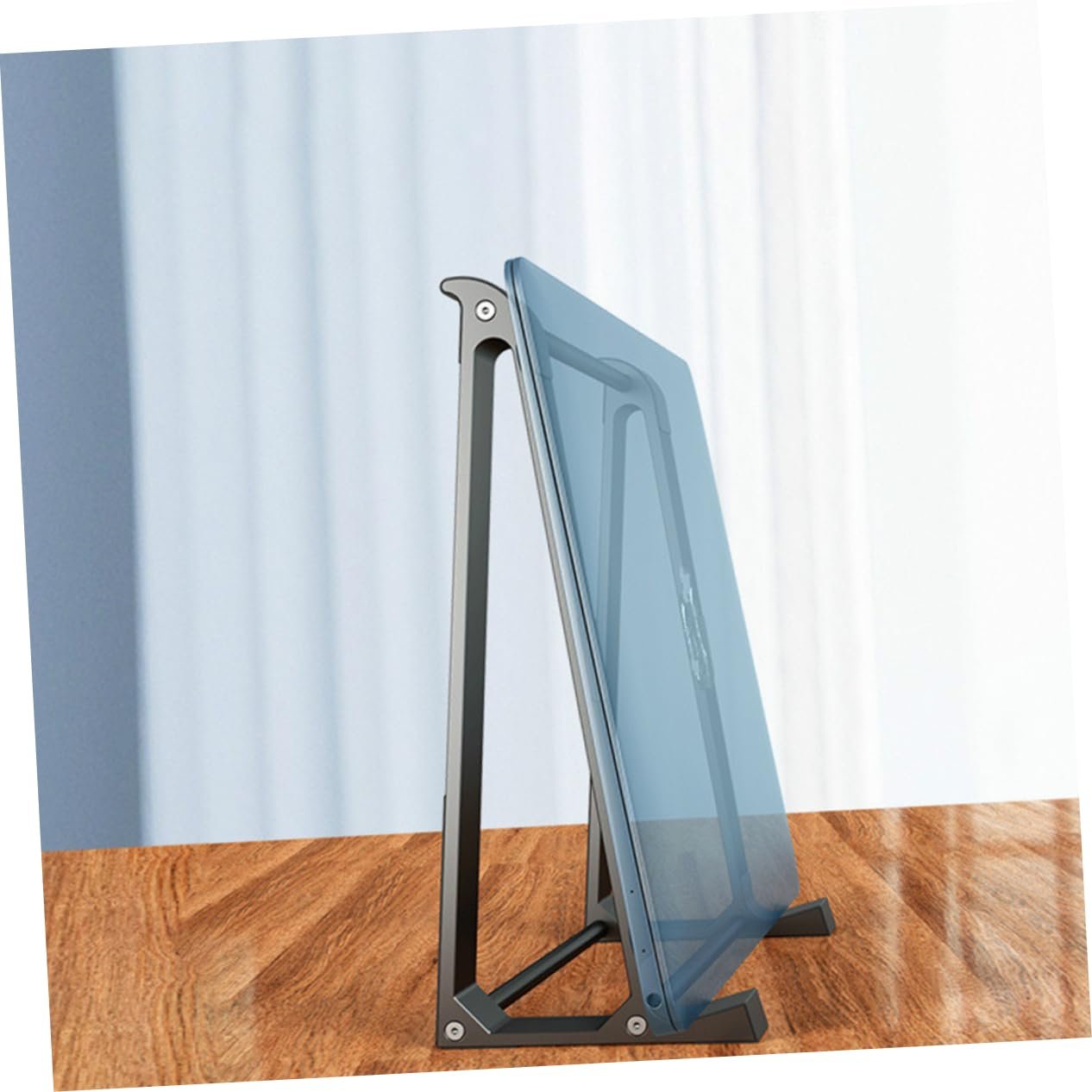 Підставка для ноутбука Алюмінієва портативна регульована по висоті з ефективним охолодженням з протиковзкими силіконовими ніжками, фото №4