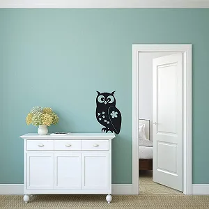 Наклейка на стіну kleb-Drauf® 1 Owl Декоративна для стін, скла, вікон, дверей та плитки Чорний - Матовий synthetic.ua - Фото 1