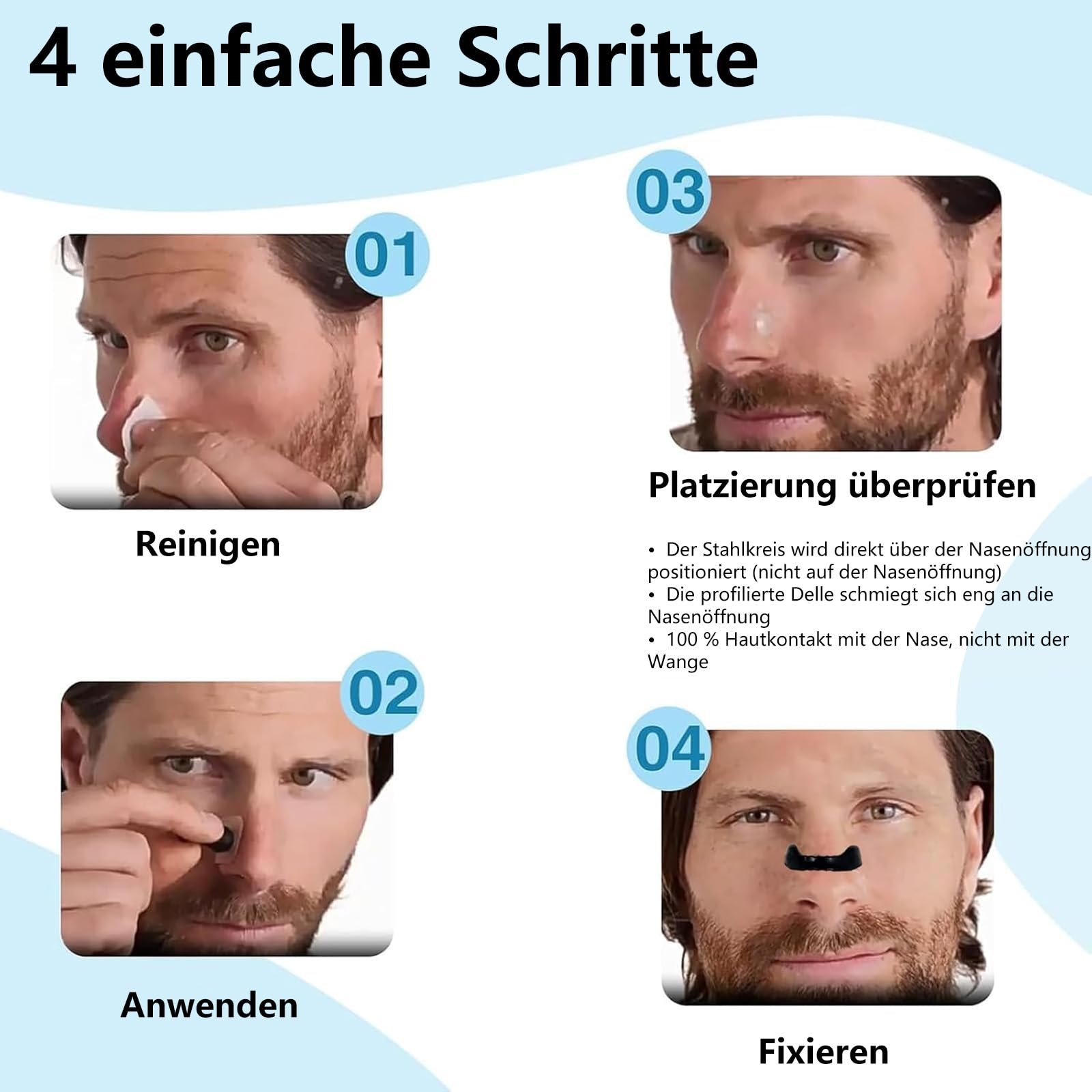 Магнітні назальні пластирі проти хропіння Gymside Airbreeze Pro 2.0 Original, фото №6