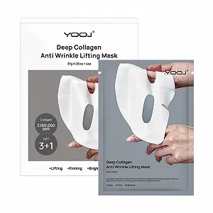 Маска для обличчя проти зморшок з глибоким колагеном, ліфтинг, набір з 4 штук synthetic.ua - Фото 1