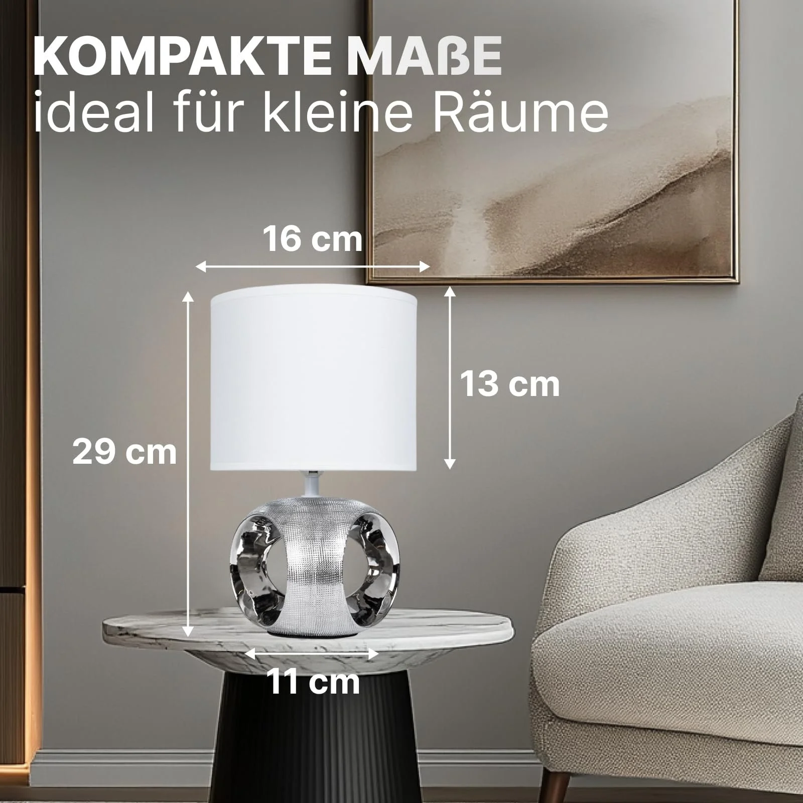 Настільна лампа ARTE LAMP Zaurak A5035LT-1CC Хром Білий, фото №6