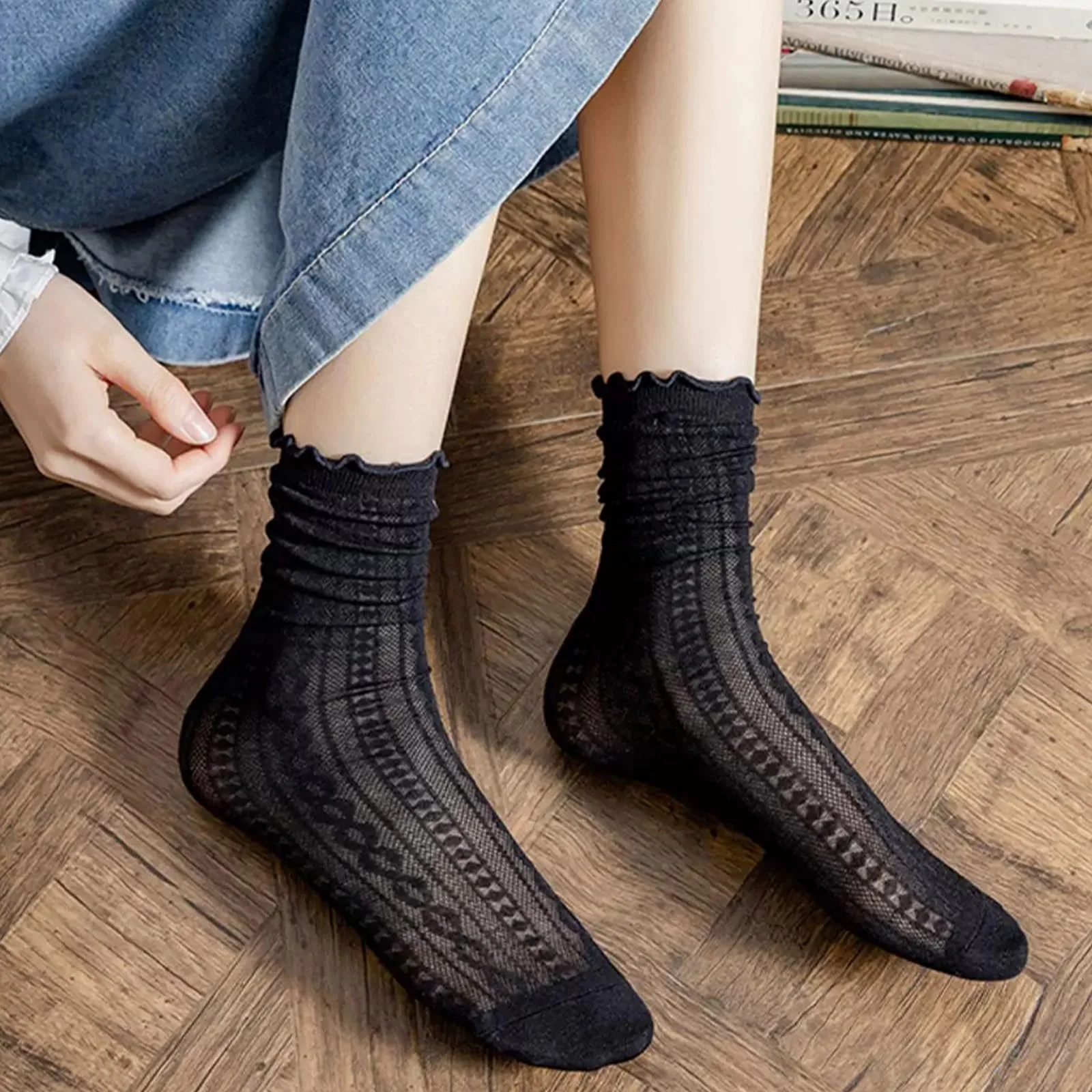 Носки с рюшами (8 пар) Женские Черно-белые, фото №6 Носки с рюшами (8 пар) Женские Черно-белые, фото №6