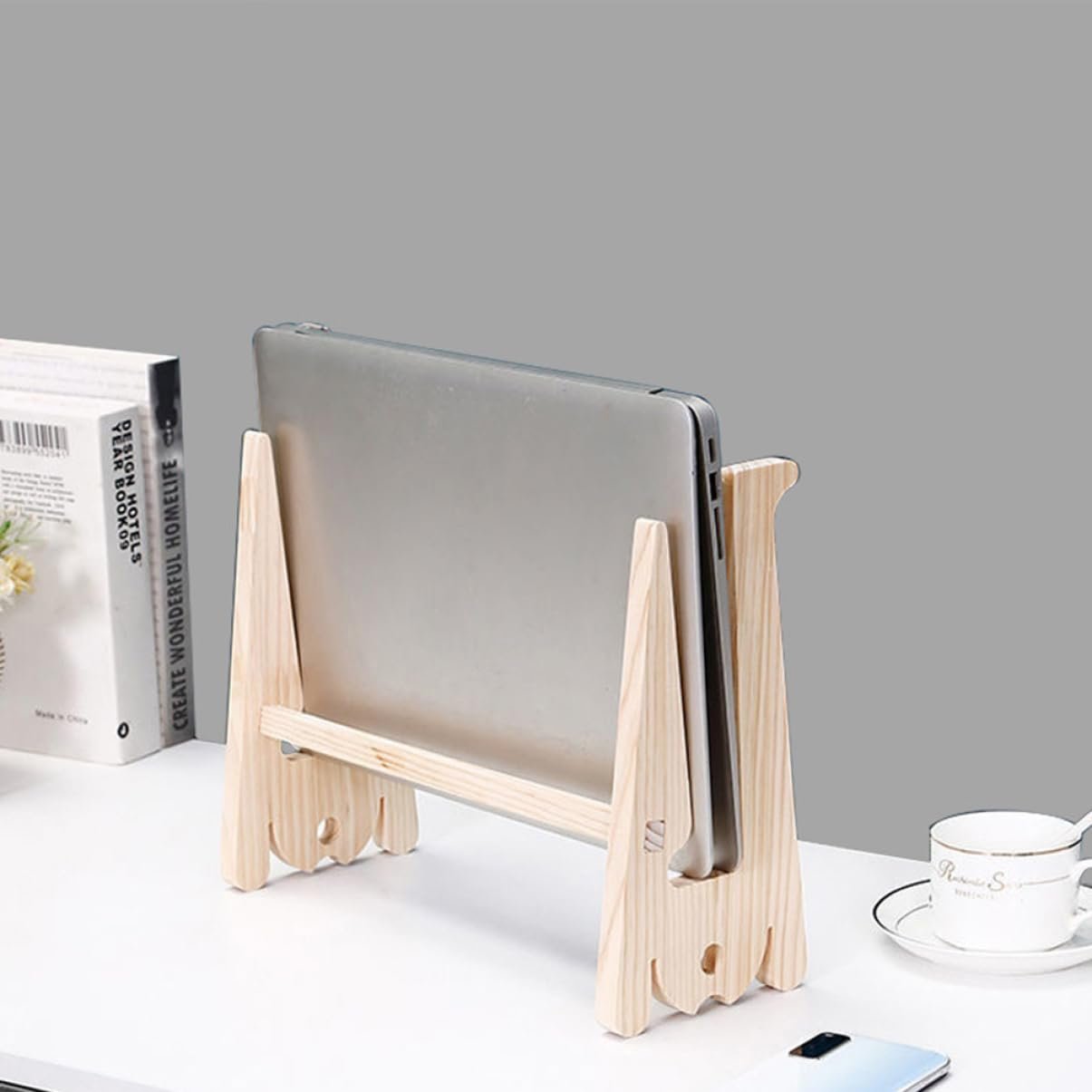 Подставка Деревянная для ноутбука NUOBESTY Регулируемая по высоте для ноутбуков и планшетов Эргономичный дизайн, фото №7