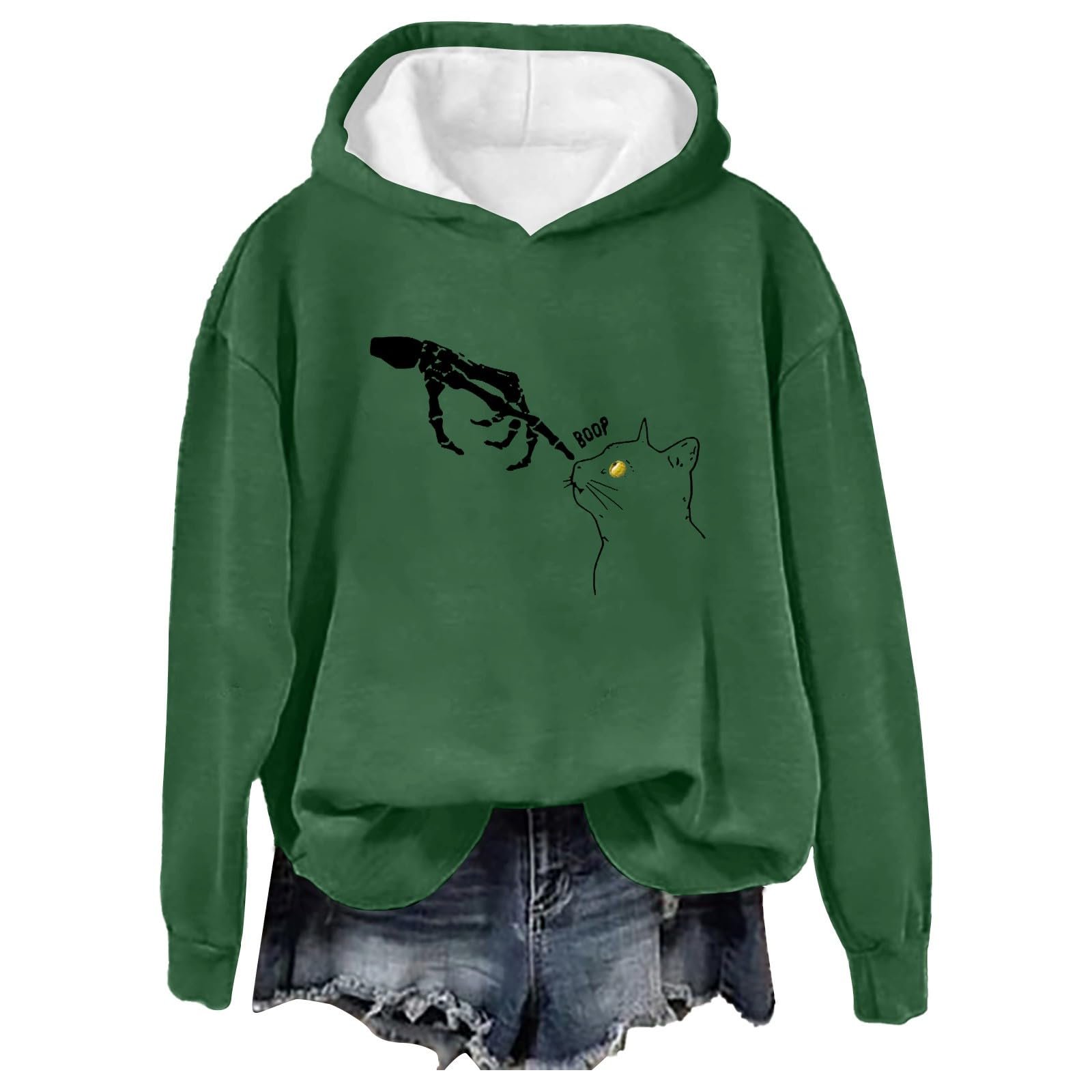 Женская толстовка Generisch Классическая с длинным рукавом, круглым вырезом, свободного кроя, в полоску, костюм на Хэллоуин, ведьма, с карманом, фото №1