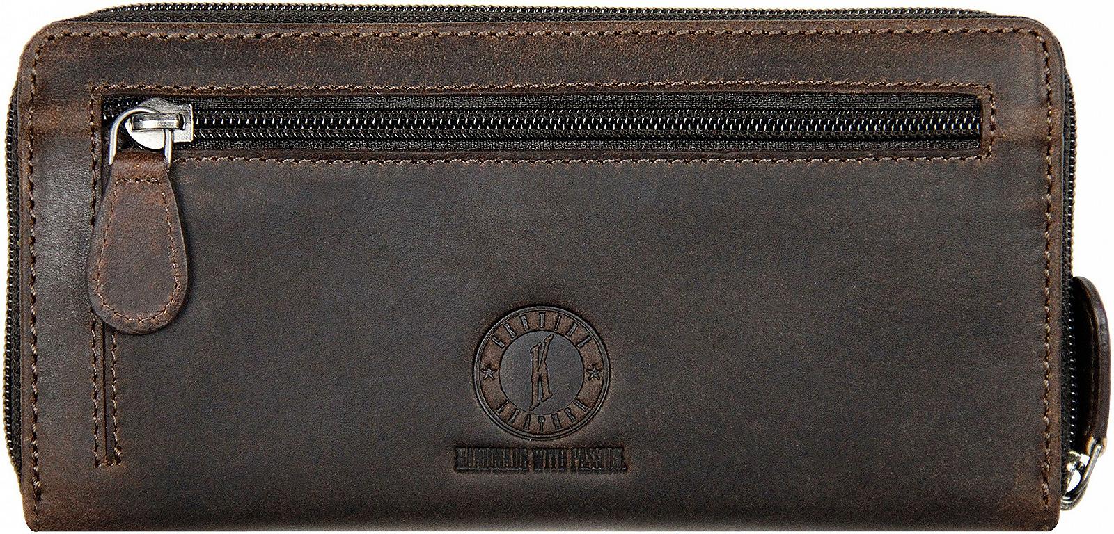 Кошелек Klondike 1896 Digger Большой Женский Кожаный "Viola" на Молнии Коричневый, фото №2