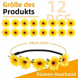 Вінок Квітковий Соняшники з 12 заколками synthetic.ua - Фото 1