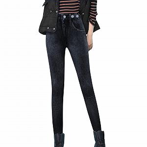 Джинсы Thermojeans Женские Зимние - Skinny Джинсы Женские С высокой талией Стрейч Классические Деним  Slim Fit Деним Леггинсы Зимние Утепленные Зимние леггинсы Прямые Джинсы Леггинсы Легкие Для отдыха Термолеггинсы - Фото 1