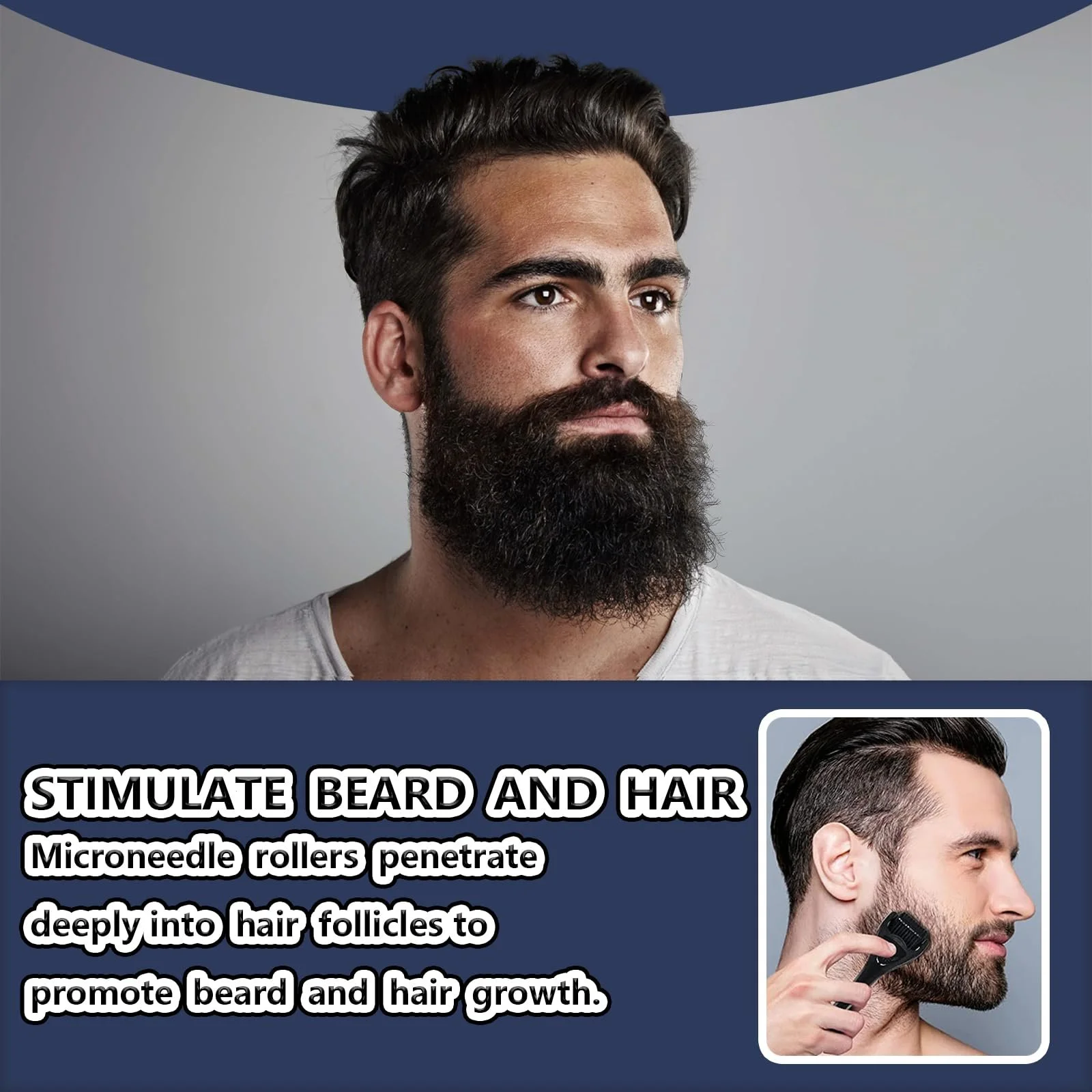 Дермаролер WhaleO Набір для росту бороди 0.5 мм, 1 мм, 1.5 мм, 2 мм з 540 титановими мікроголками, фото №5