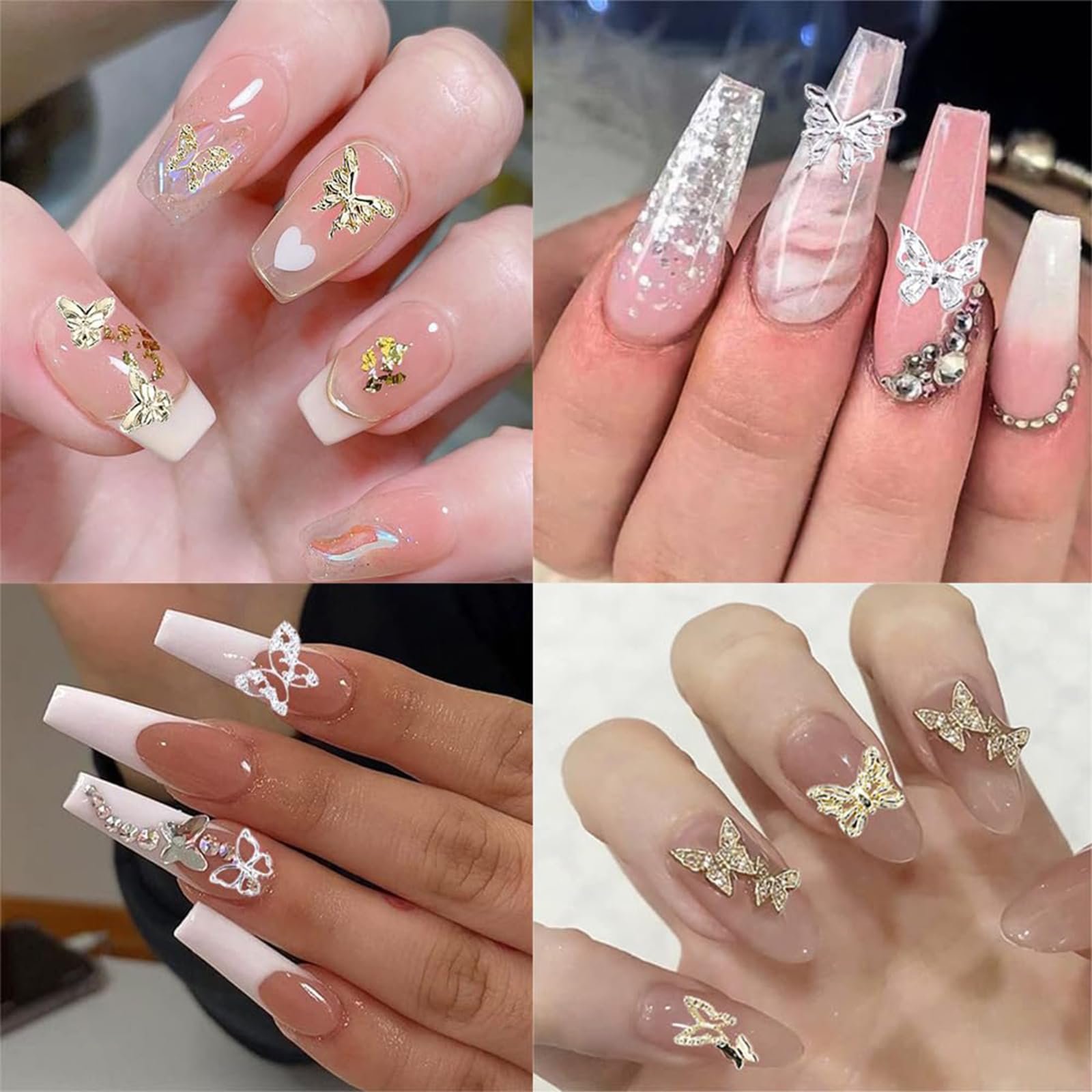 Підвіски-метелики для нігтів 80 шт, фото №7