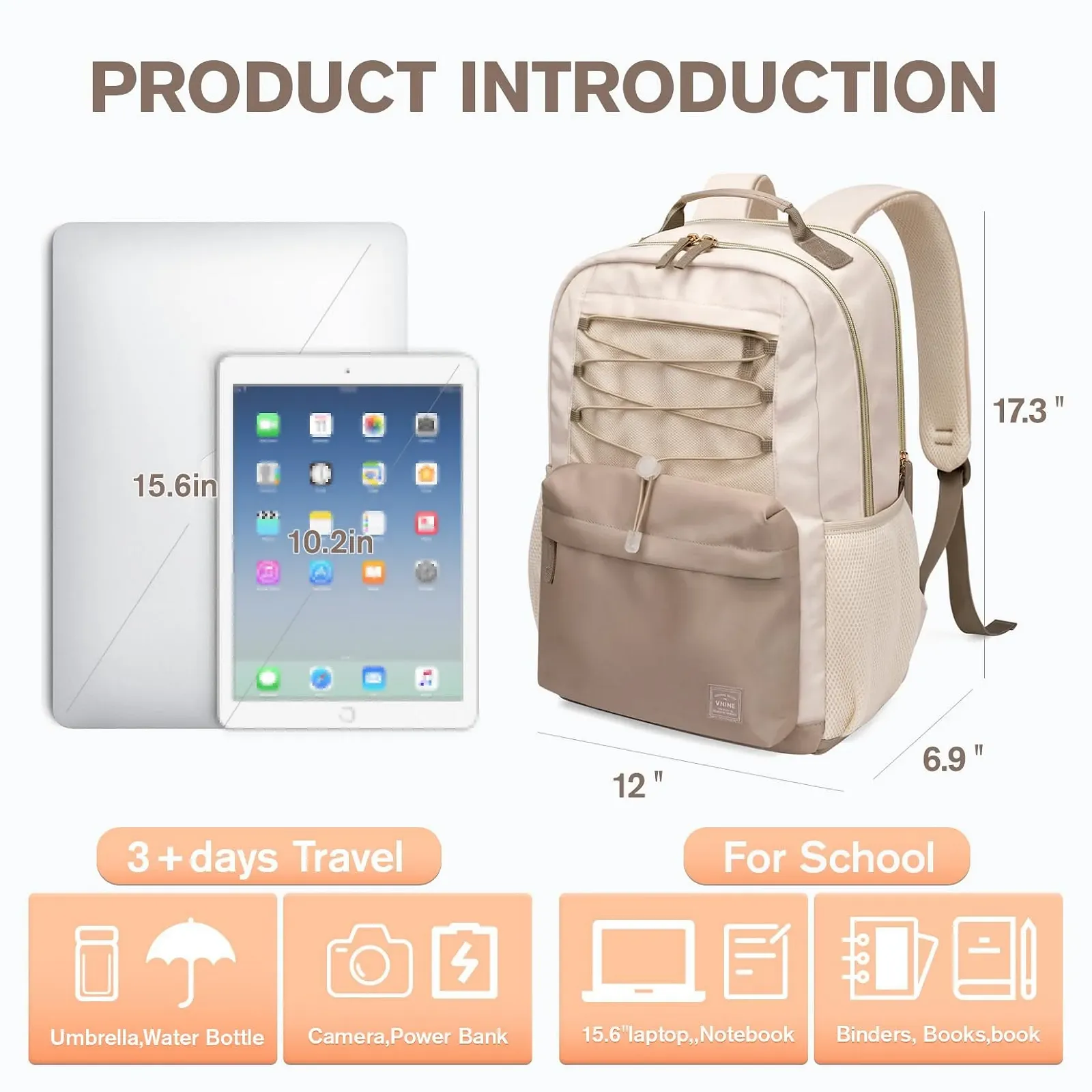 Рюкзак для ноутбука VNINE 15.6 Inch Waterproof, фото №3 Рюкзак для ноутбука VNINE 15.6 Inch Waterproof, фото №3