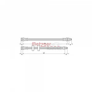 Тормозной шланг METZGER 4110995 для SMART, задний левый/правый - Фото 1