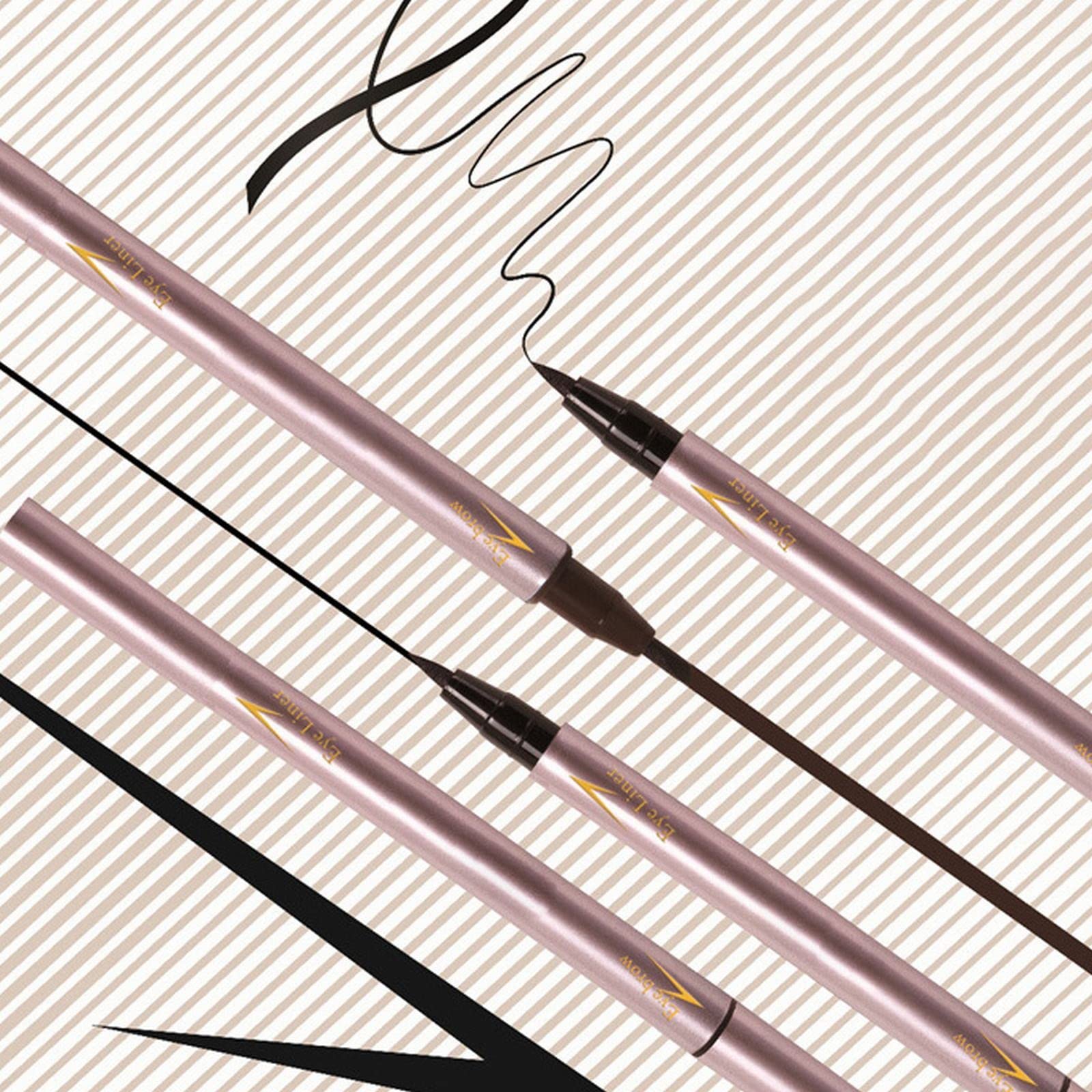 Олівець для брів Durable Double Head Eyeliner Two in One Quick Drying Waterproof Eyebrow Pencil Powder Pen Чорний, фото №3