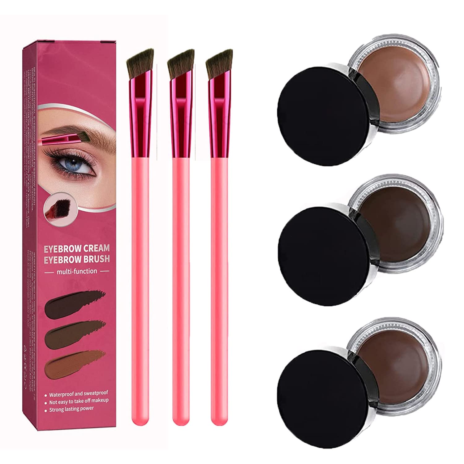 Щітка для брів 4D Hair Stroke Brow Stamp Brush Multi-functional Eyebrow Brush Mixed, фото №1