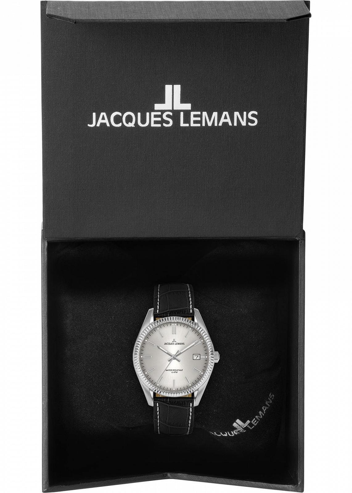 Женские часы JACQUES LEMANS Derby 34 мм, 10 ATM, дата, кожаный ремешок, коллекция 'Anniversary Collection 50 Years' 50-4, разные дизайны, фото №6