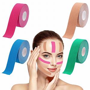 Тейп для лица лифтинговый, 4 шт, 2.5 см x 5 м, 4 цвета, для подтяжки и укрепления кожи - Фото 1