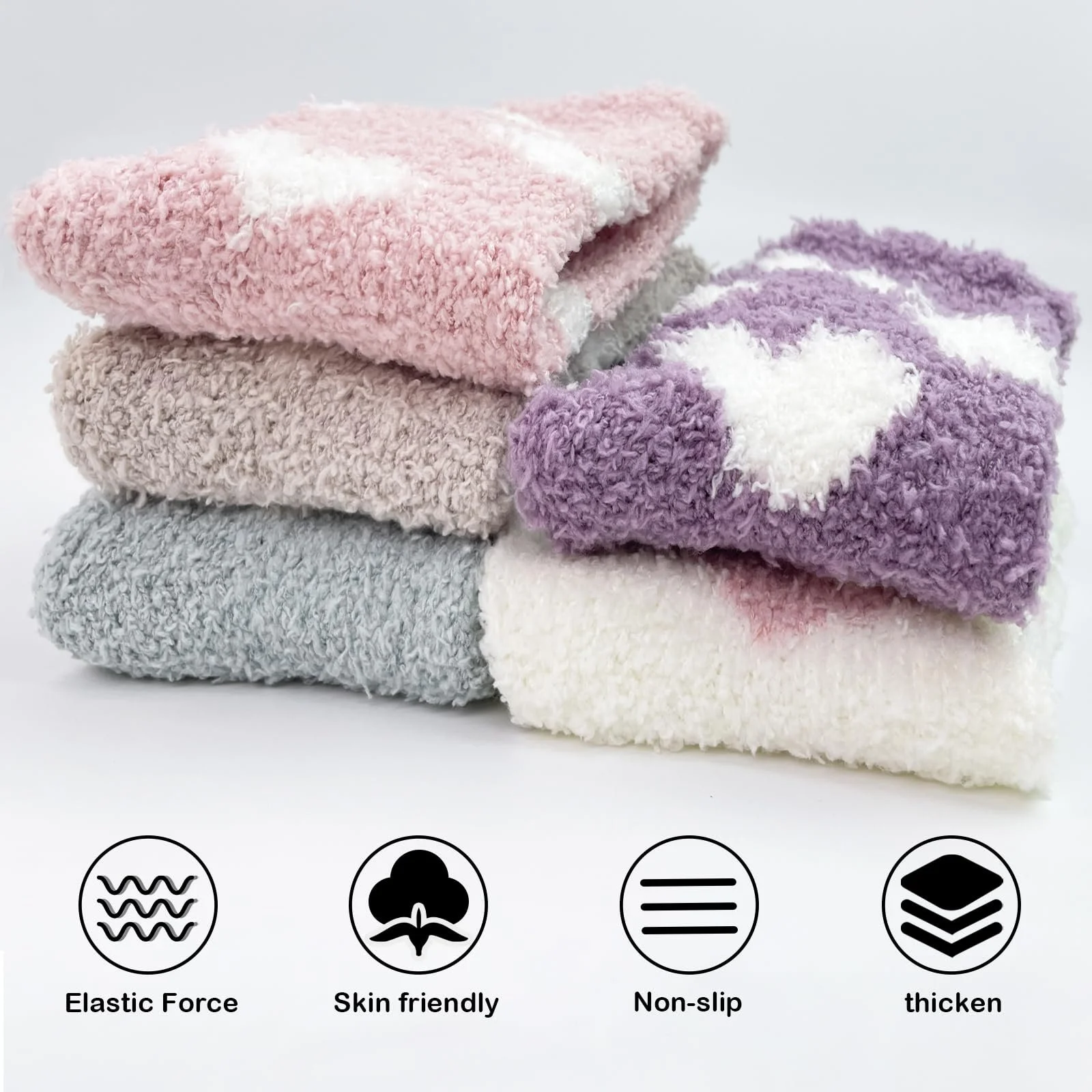 Шкарпетки Myhozee Cuddly, жіночі пухнасті, 5 пар, розмір 35-41, фото №2