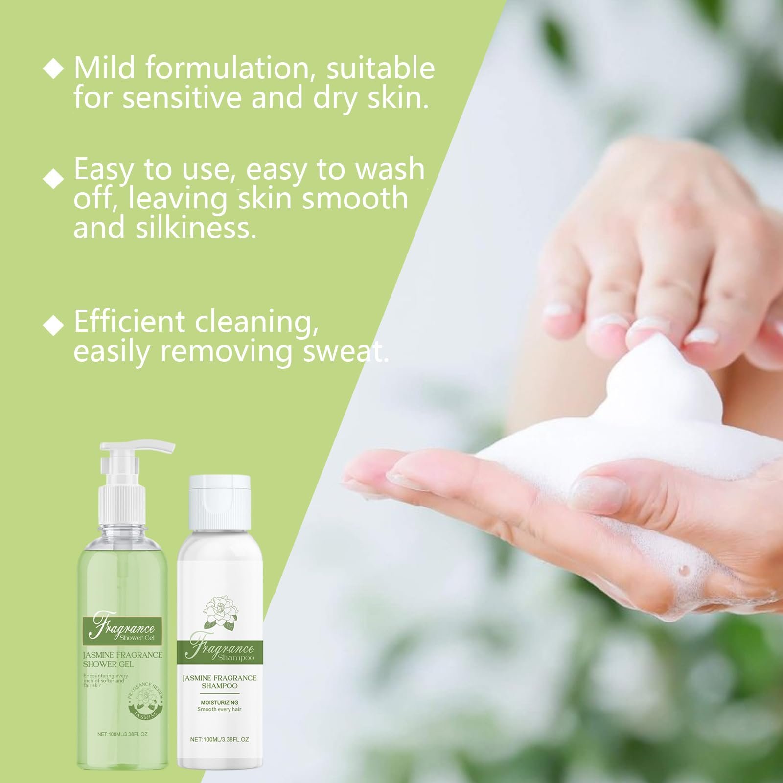 Гель для душу та шампунь 2-в-1 з ароматом жасмину освіжаючий (1 шт.), фото №6 Гель для душу та шампунь 2-в-1 з ароматом жасмину освіжаючий (1 шт.), фото №6