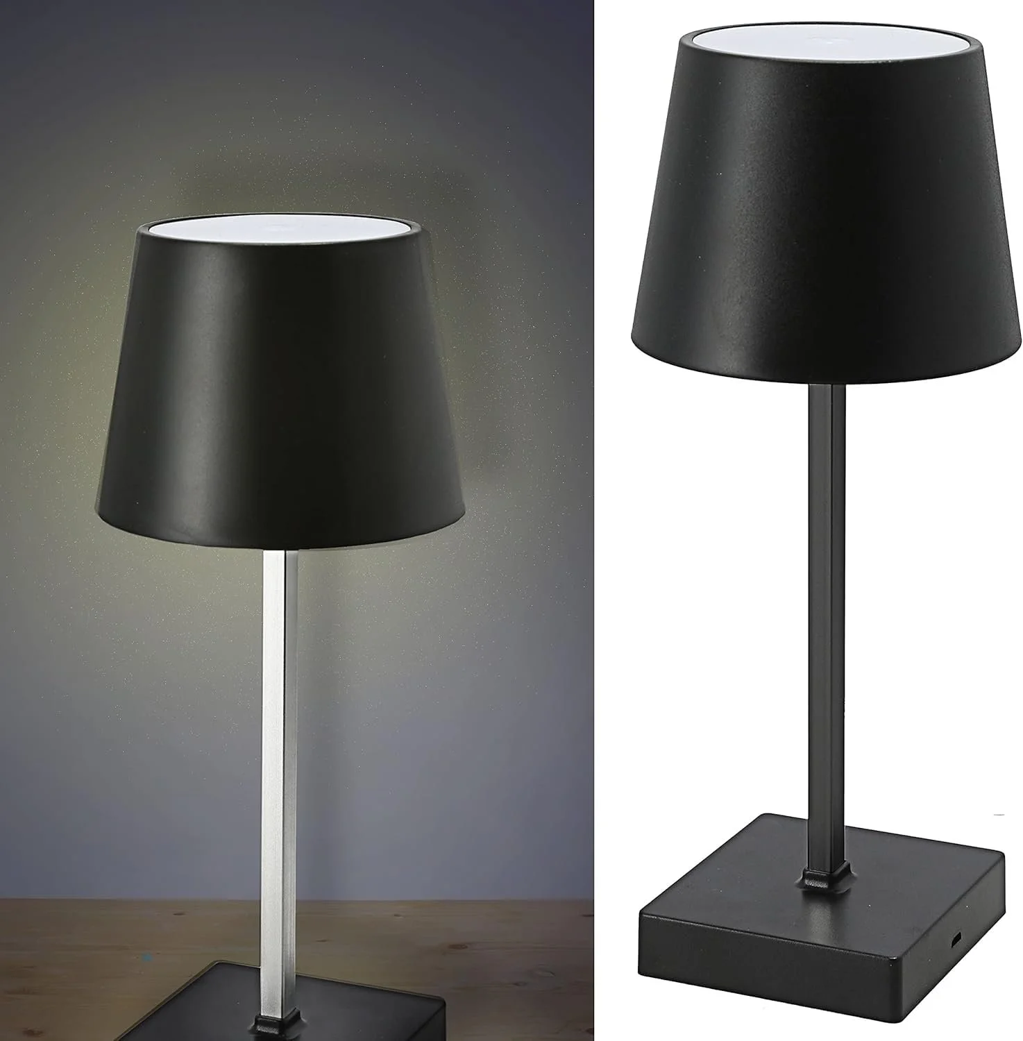 Настільна лампа LED Акумуляторна 26 см Чорна, фото №5