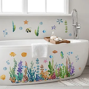 Наклейки на стіну Runtoo Under The Sea Кораловий риф та морські мешканці - Фото 1