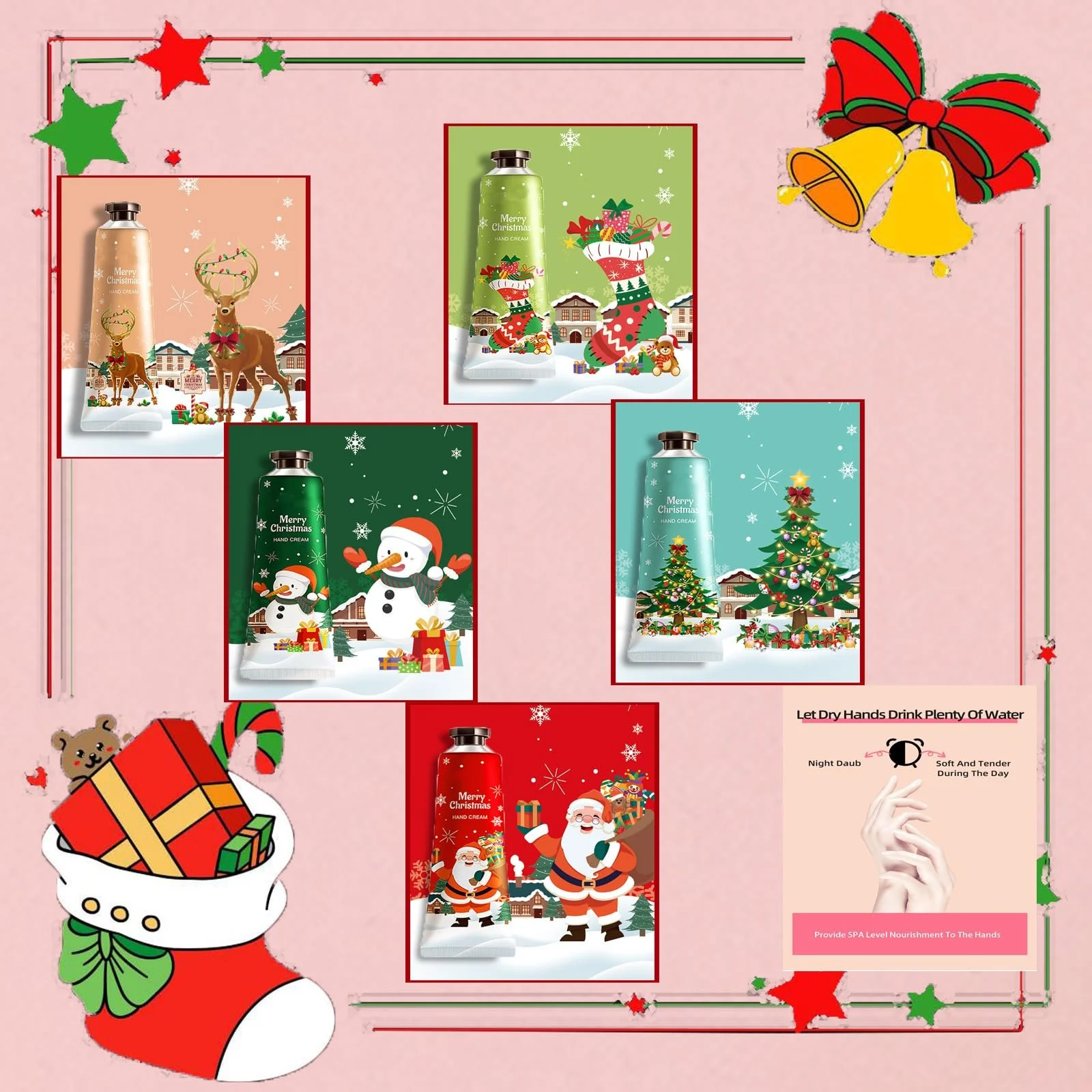 Крем для рук Christmas Mini, Набір різдвяних кремів для рук, 5 x 30 мл, фото №3 Крем для рук Christmas Mini, Набір різдвяних кремів для рук, 5 x 30 мл, фото №3
