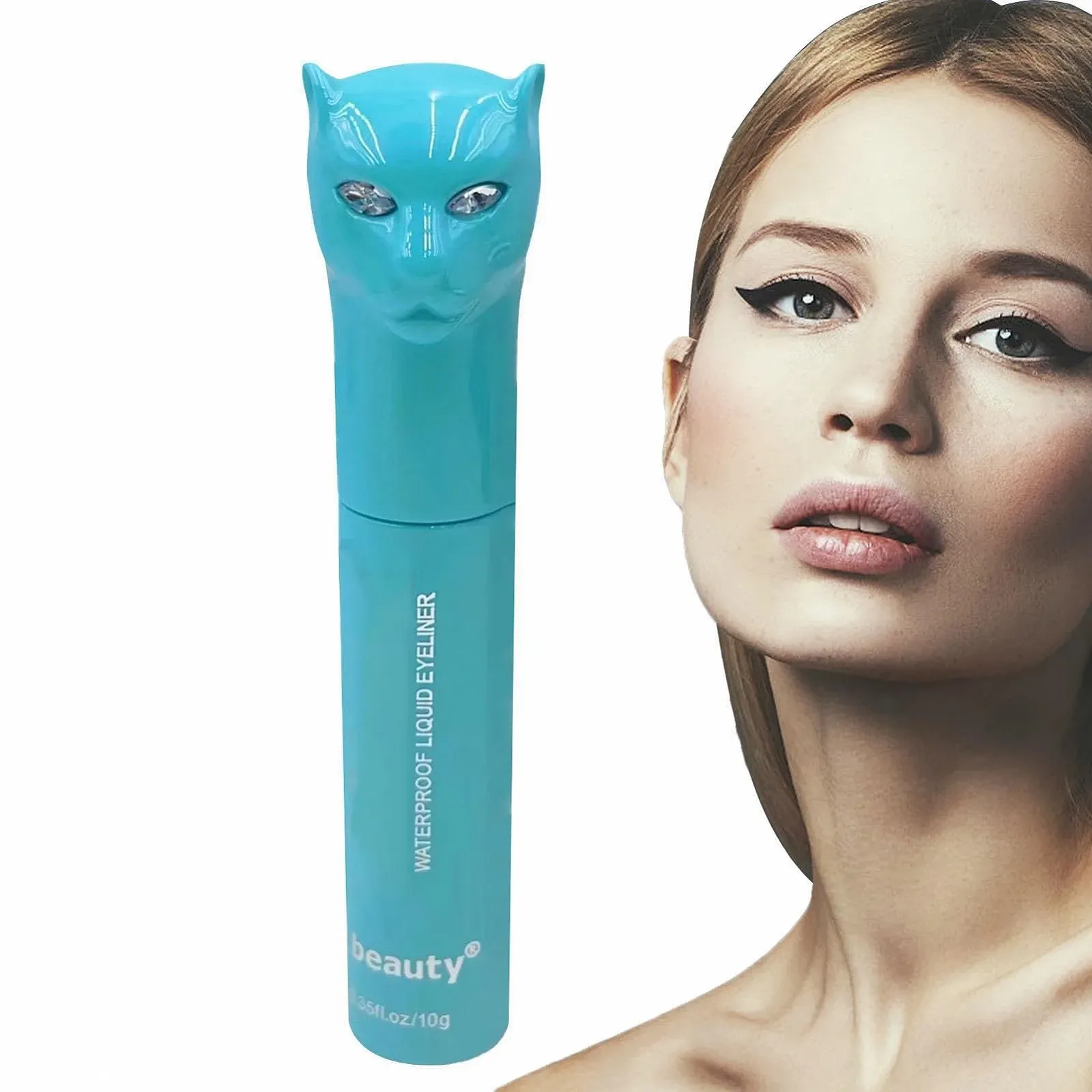 Подводка для глаз Жидкая Cute Leopard, водостойкая, долговечный, профессиональный, черный, фото №1