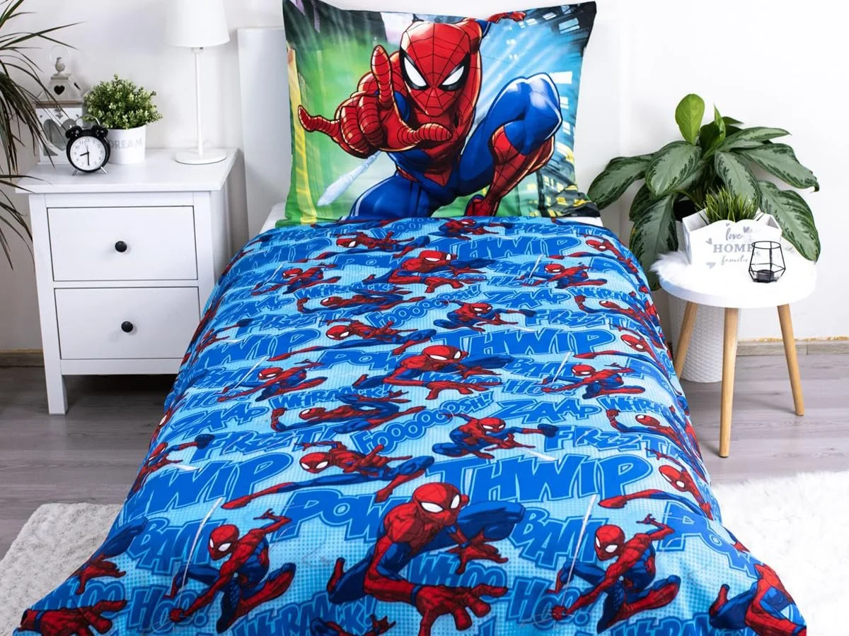 Дитяча Постільна білизна дитяча Jerry Fabrics Spiderman 140 x 200 см + 70 x 90 см, бавовна, на блискавці, різнокольорова, фото №3