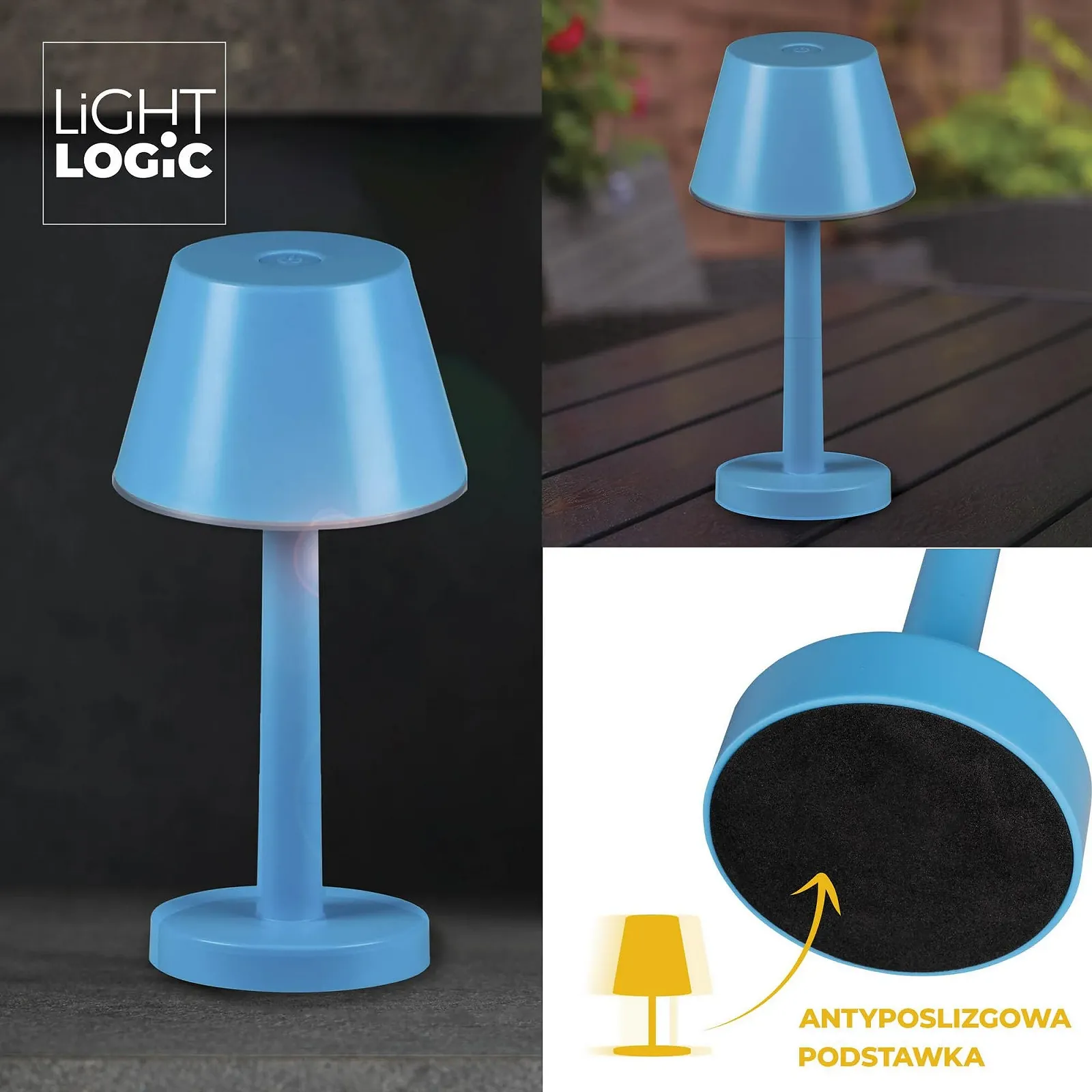 Настільна лампа LightLogic LL JERE DIM RGB BL Акумуляторна Синя, фото №11