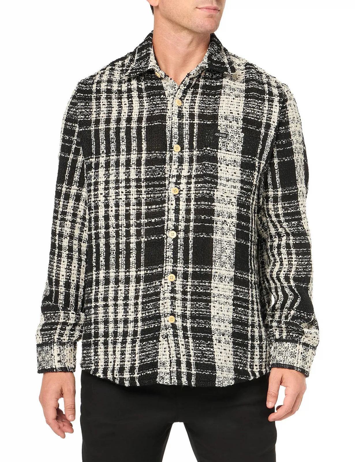 Сорочка GUESS L Cільський Білий Різнокольоровий, фото №1 Сорочка GUESS L Cільський Білий Різнокольоровий, фото №1