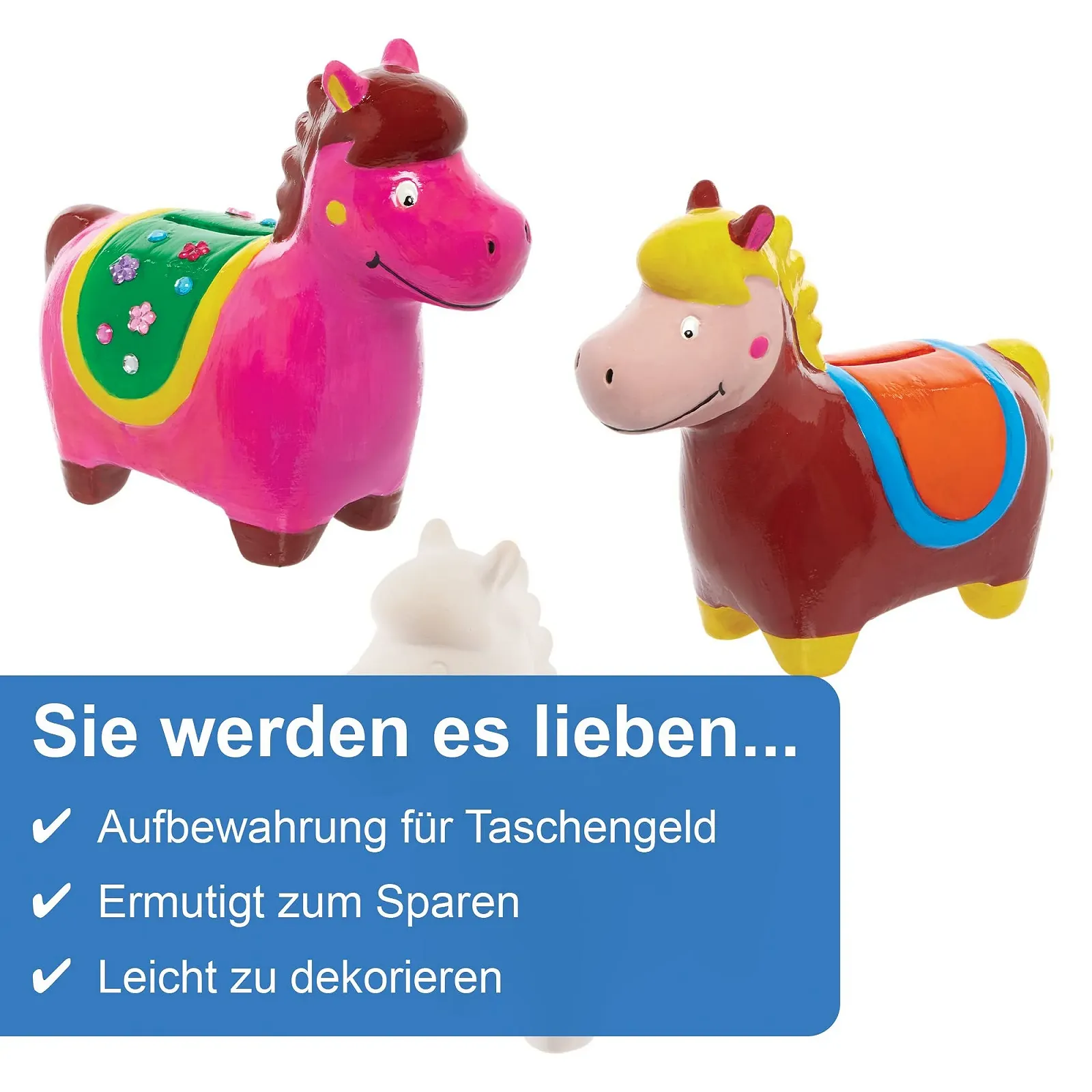 Копилка Baker Ross FX697 Лошадь Керамическая 2 шт. Набор для творчества, фото №3