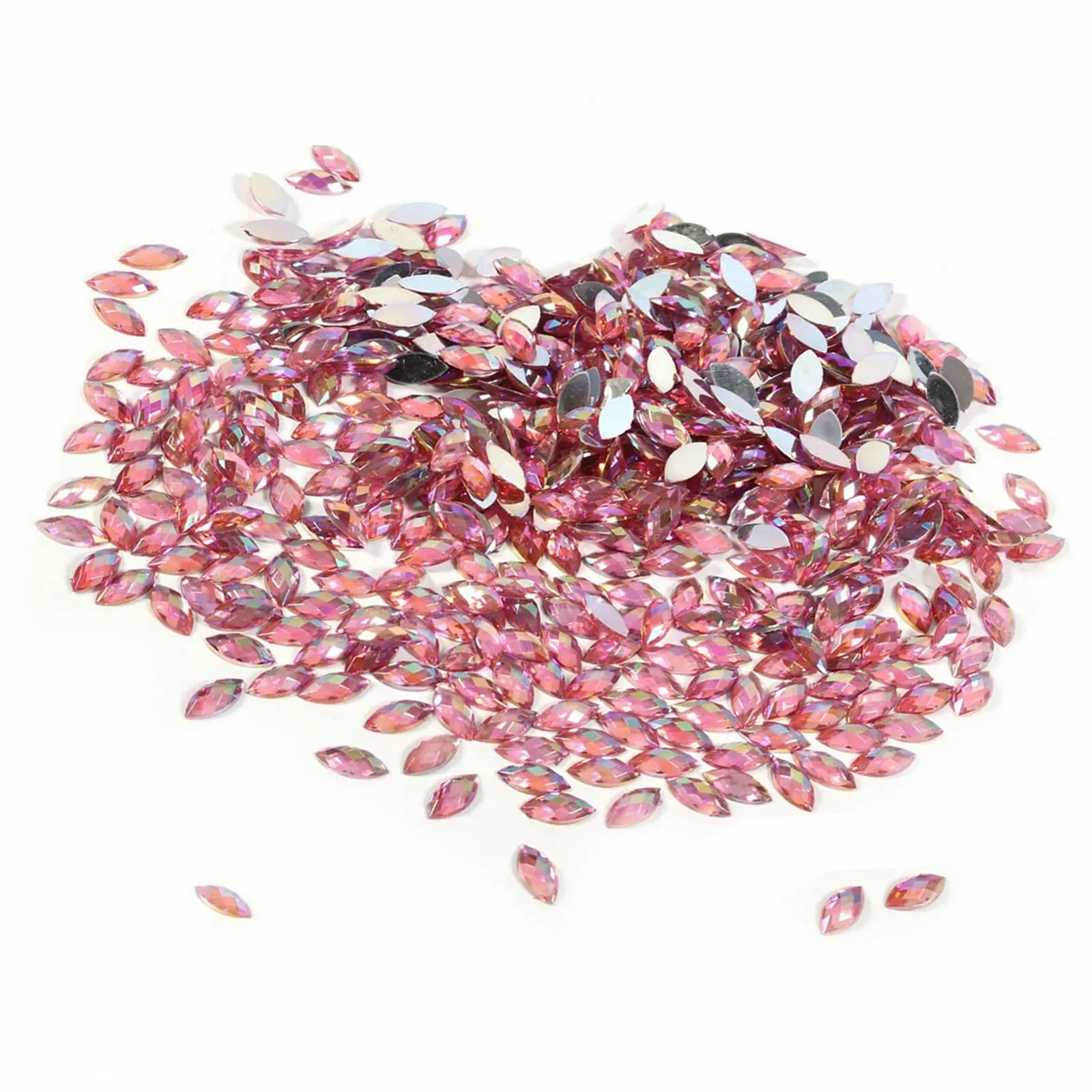 Стрази Плоскі 7X15MM Світло-Рожевий, 500 шт, фото №3