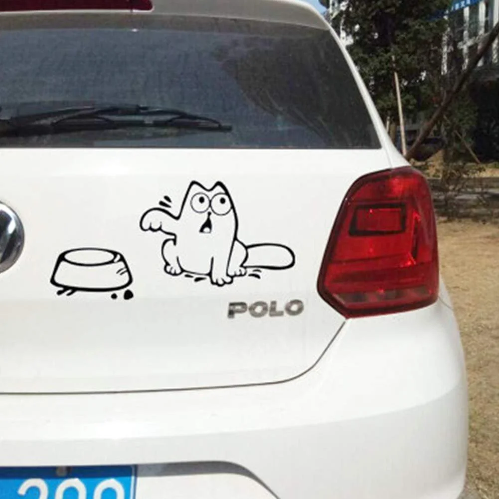 Наклейка вінілова Кіт для автомобіля, ноутбука, вікон Чорна, фото №2