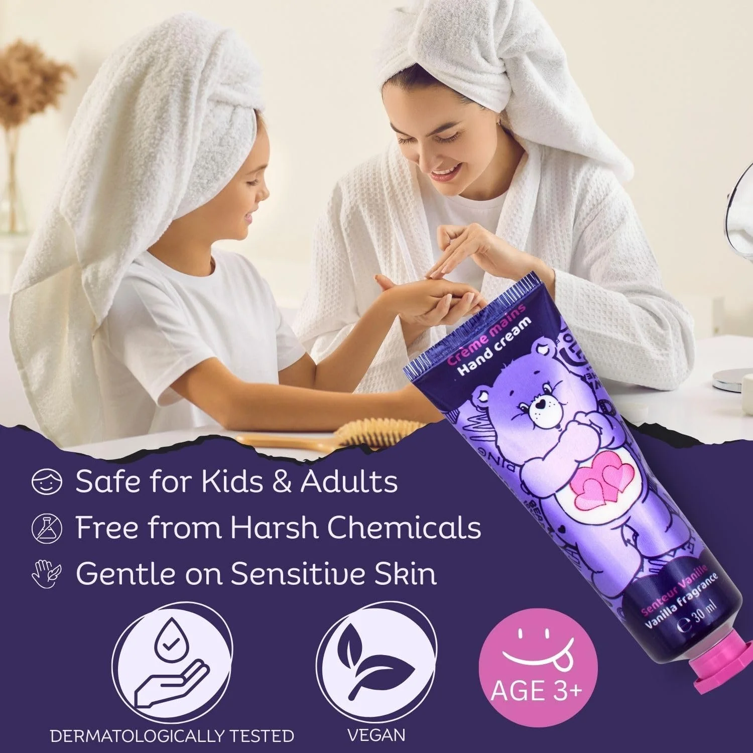 Крем для рук TAKE CARE Lucky Bears Зволожуючий Аромат Ваніль Веган Зволоження Дитячий Юніор 30 мл, фото №5