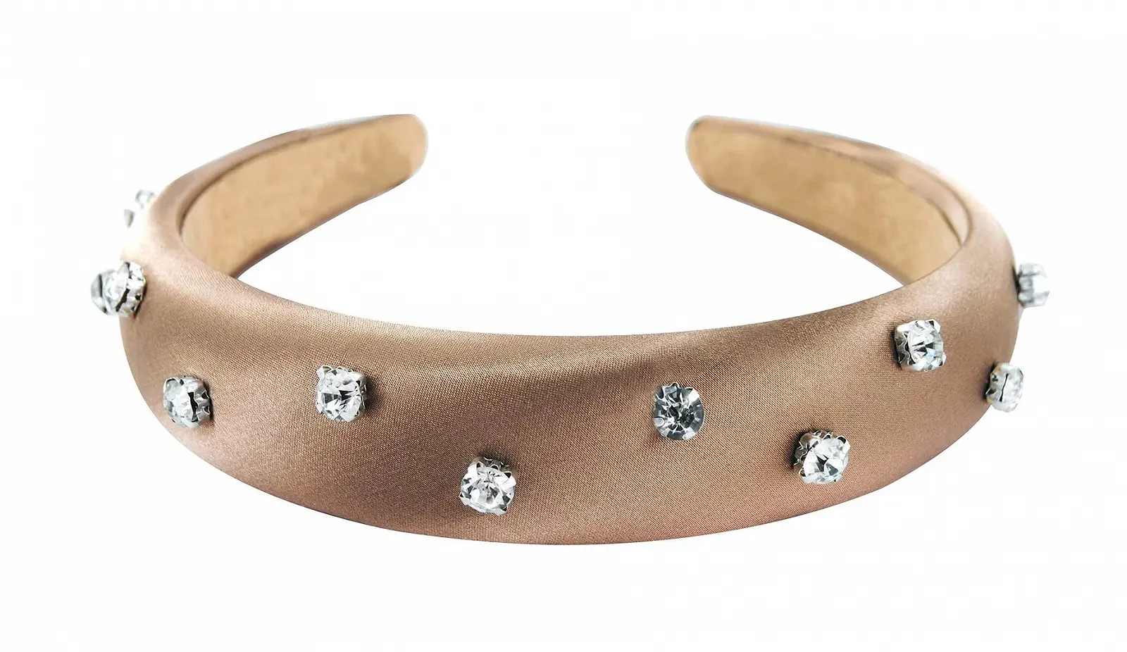 Обруч Axy HRK2BS з тканиною, наповнювачем і дорогоцінним камінням Коричневий, фото №1