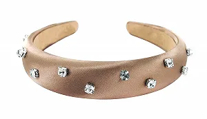 Обруч Axy HRK2BS з тканиною, наповнювачем і дорогоцінним камінням Коричневий - Фото 1