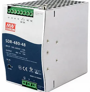 Однофазний імпульсний блок живлення MEAN WELL SDR-480-48 / Silver - Фото 1