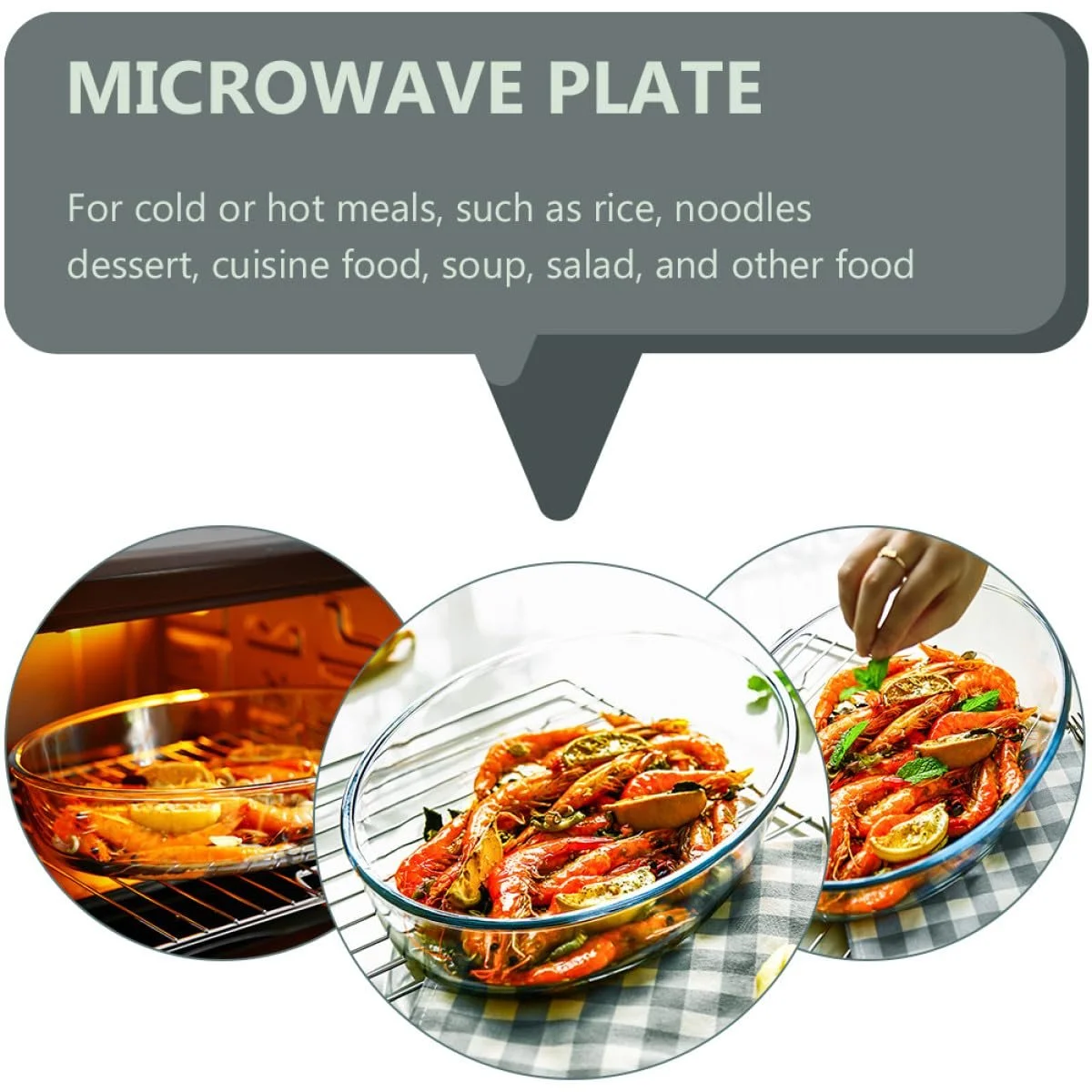 Овальная форма для запекания DECHOUS стеклянная жаропрочная большая штабелируемая, фото №6