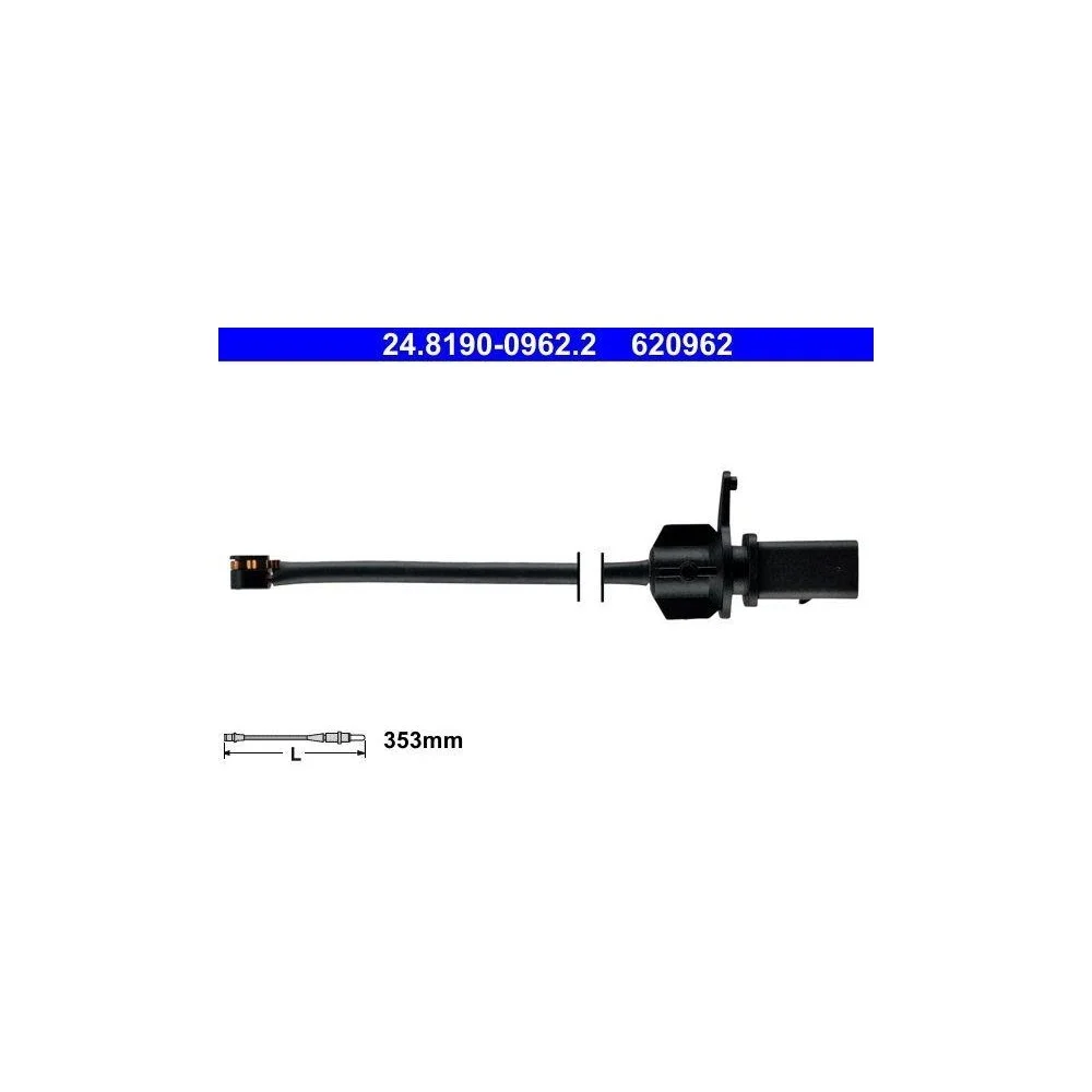 Датчик износа тормозных колодок ATE 24.8190-0962.2 для PORSCHE передний мост, фото №1 Датчик износа тормозных колодок ATE 24.8190-0962.2 для PORSCHE передний мост, фото №1