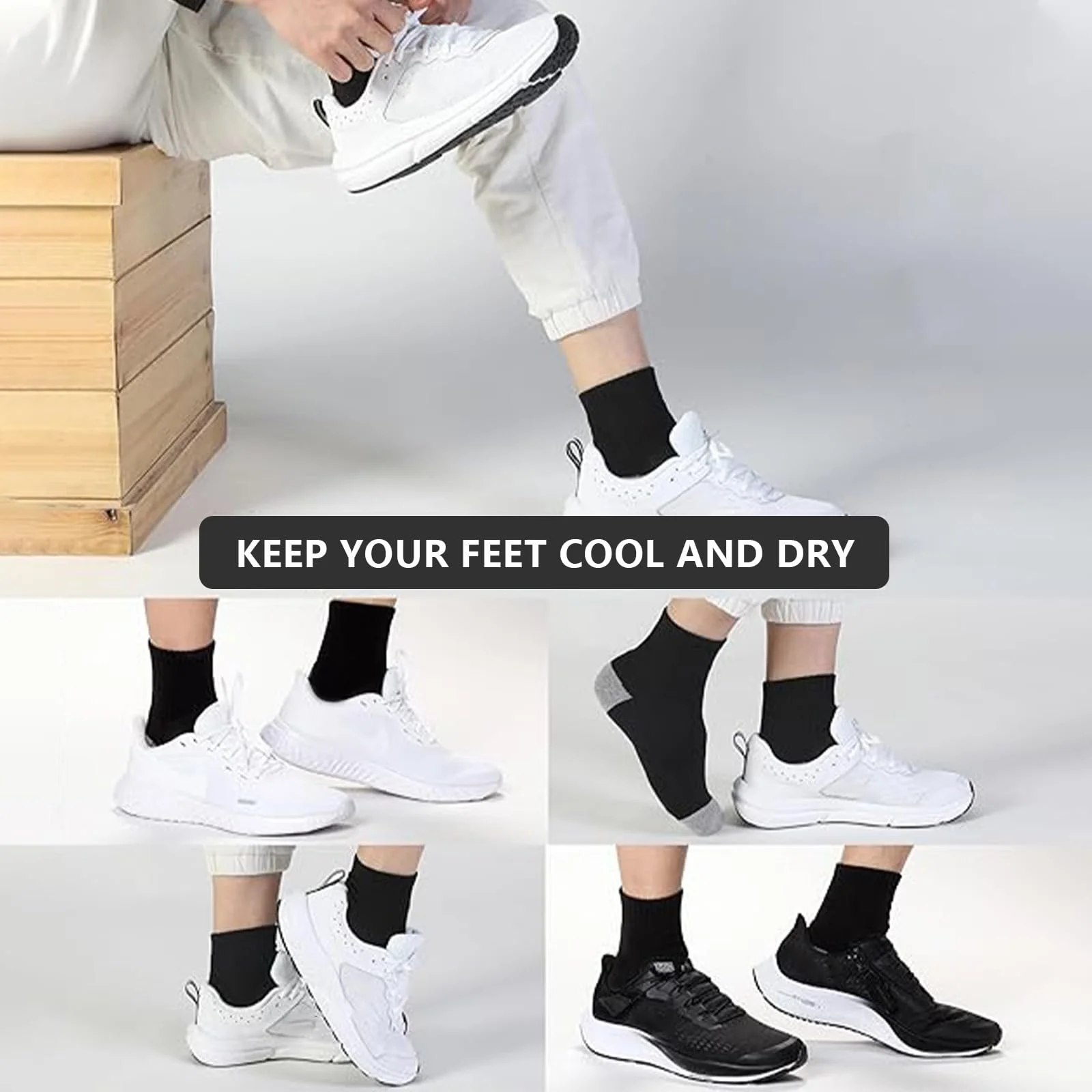 Набір шкарпеток для спорту 12 пар для чоловіків та жінок, фото №5