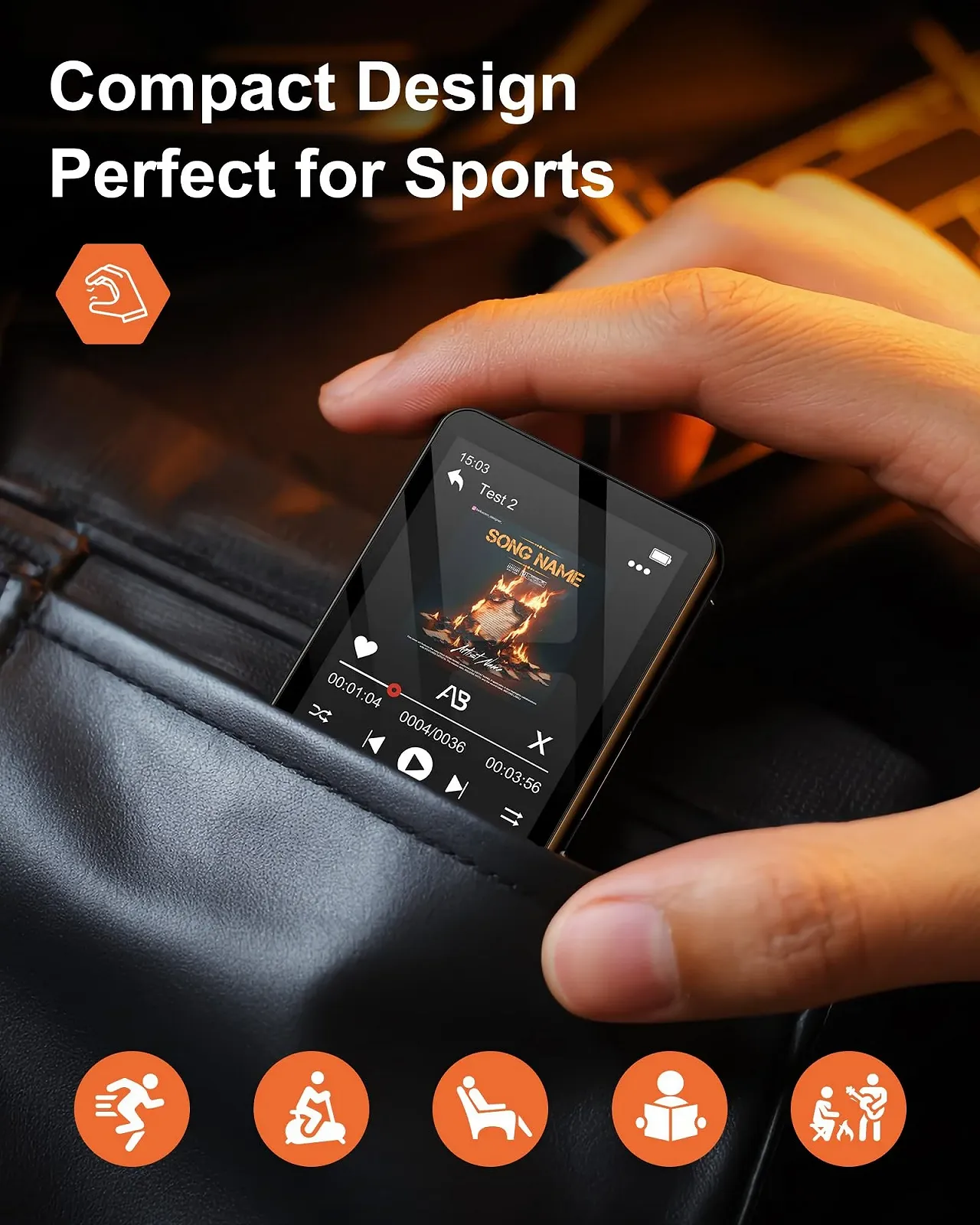 MP3-плеер AGXOV 128GB Bluetooth с наушниками, с 2.4-дюймовым сенсорным экраном, MP4-плеер с поддержкой Amazon Music, Deezer, FM-радио, диктофон, устройство для чтения электронных книг, фото №8