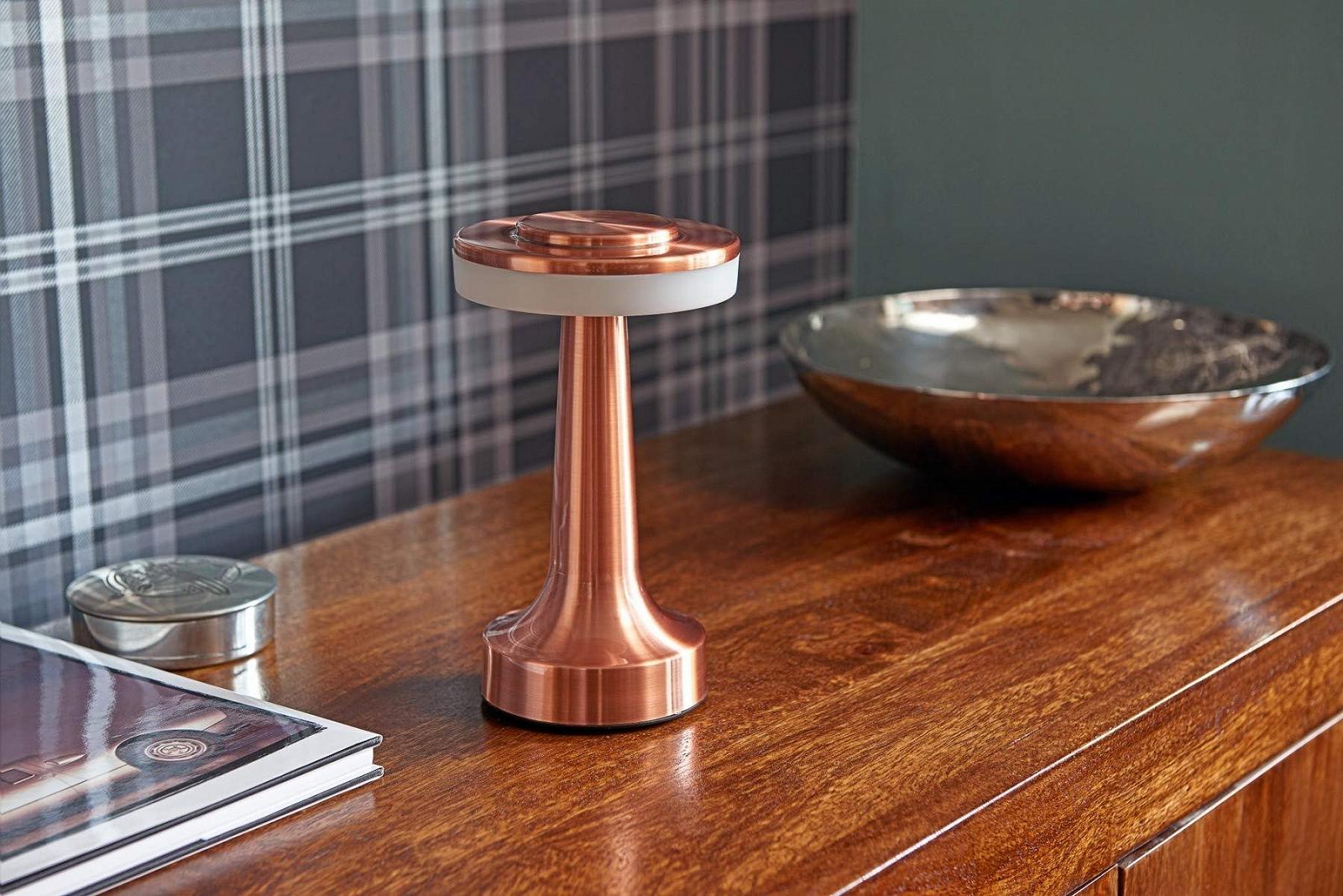 Настільна лампа Auraglow LED Touch Control Wireless Copper, фото №3