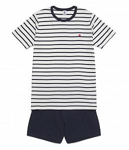 Піжама Petit Bateau Смугаста Морська В'язана для Хлопчиків - Фото 1
