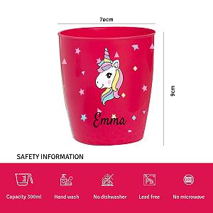 Пластиковая чашка Wanapix для детей Небьющаяся кружка Персонализированная для школы детского сада BPA Free 300 мл Единорог synthetic.ua - Фото 1