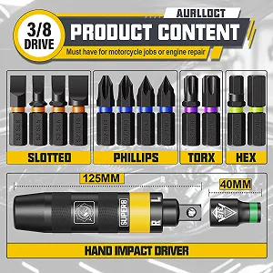 Набір ударних викруток 3/8 дюйма 13 шт. synthetic.ua - Фото 1