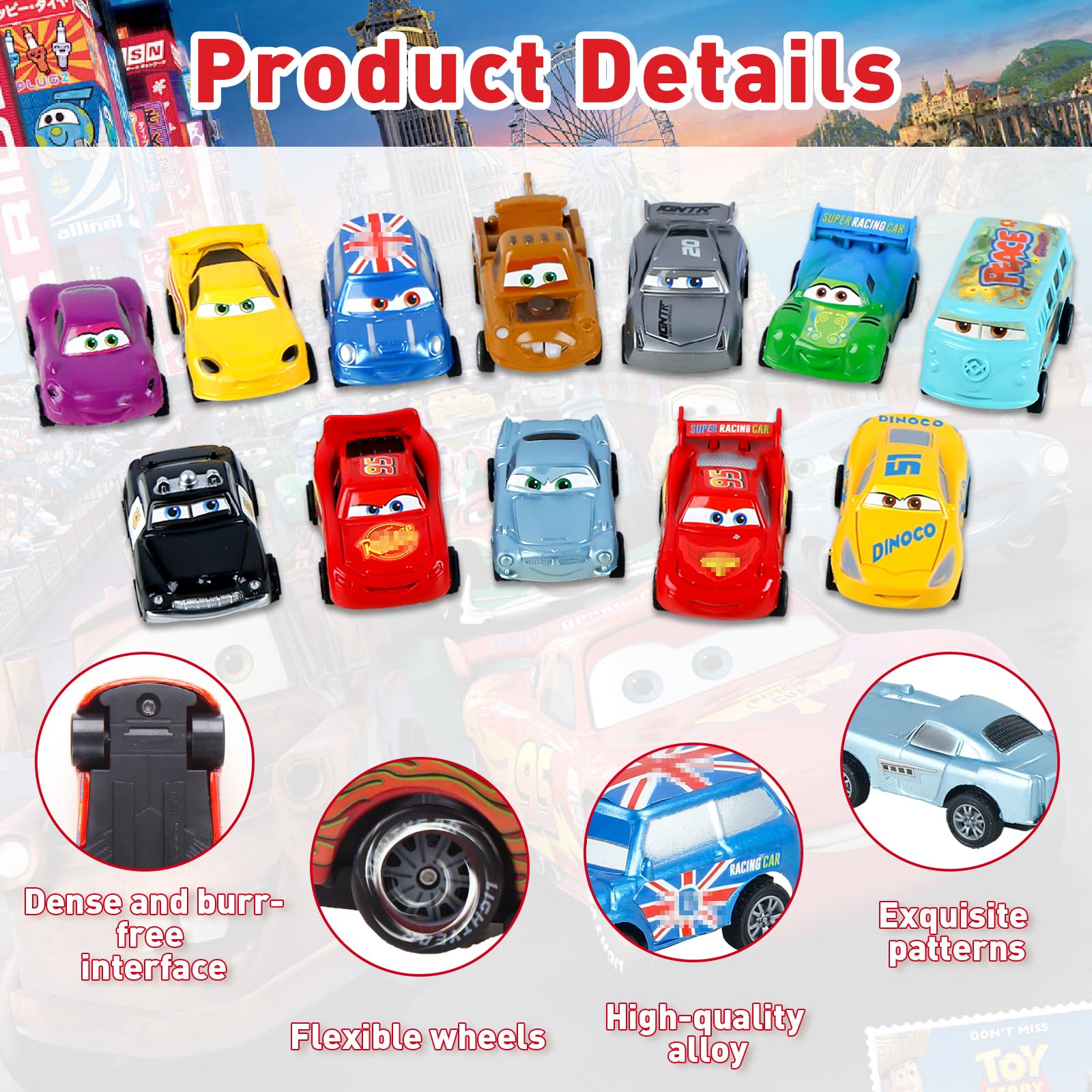 Іграшковий автомобіль Lightning McQueen Набір 12 металевих автомобілів, фото №4 Іграшковий автомобіль Lightning McQueen Набір 12 металевих автомобілів, фото №4